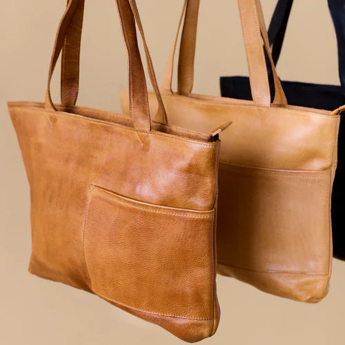 Full-grain leather - Noelle Leather Tote Bag by Latico Leathers