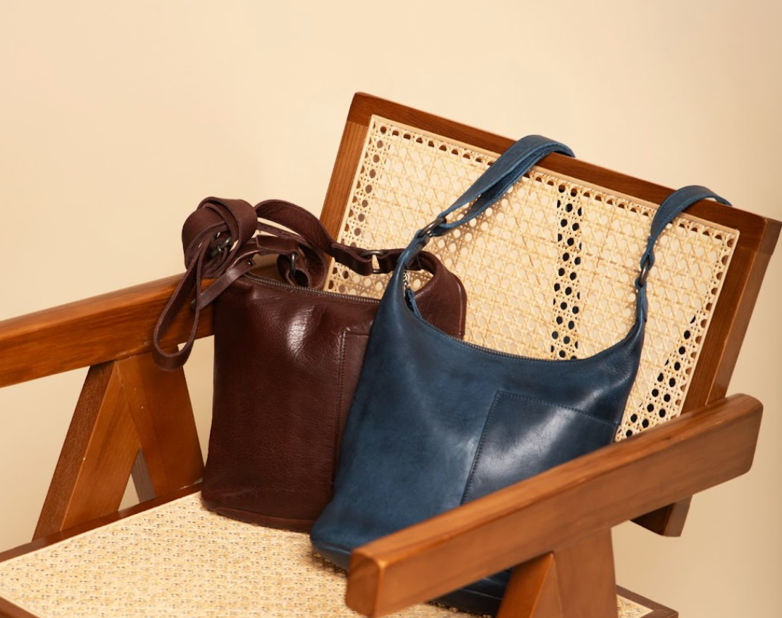 latico leathers bags on a chair