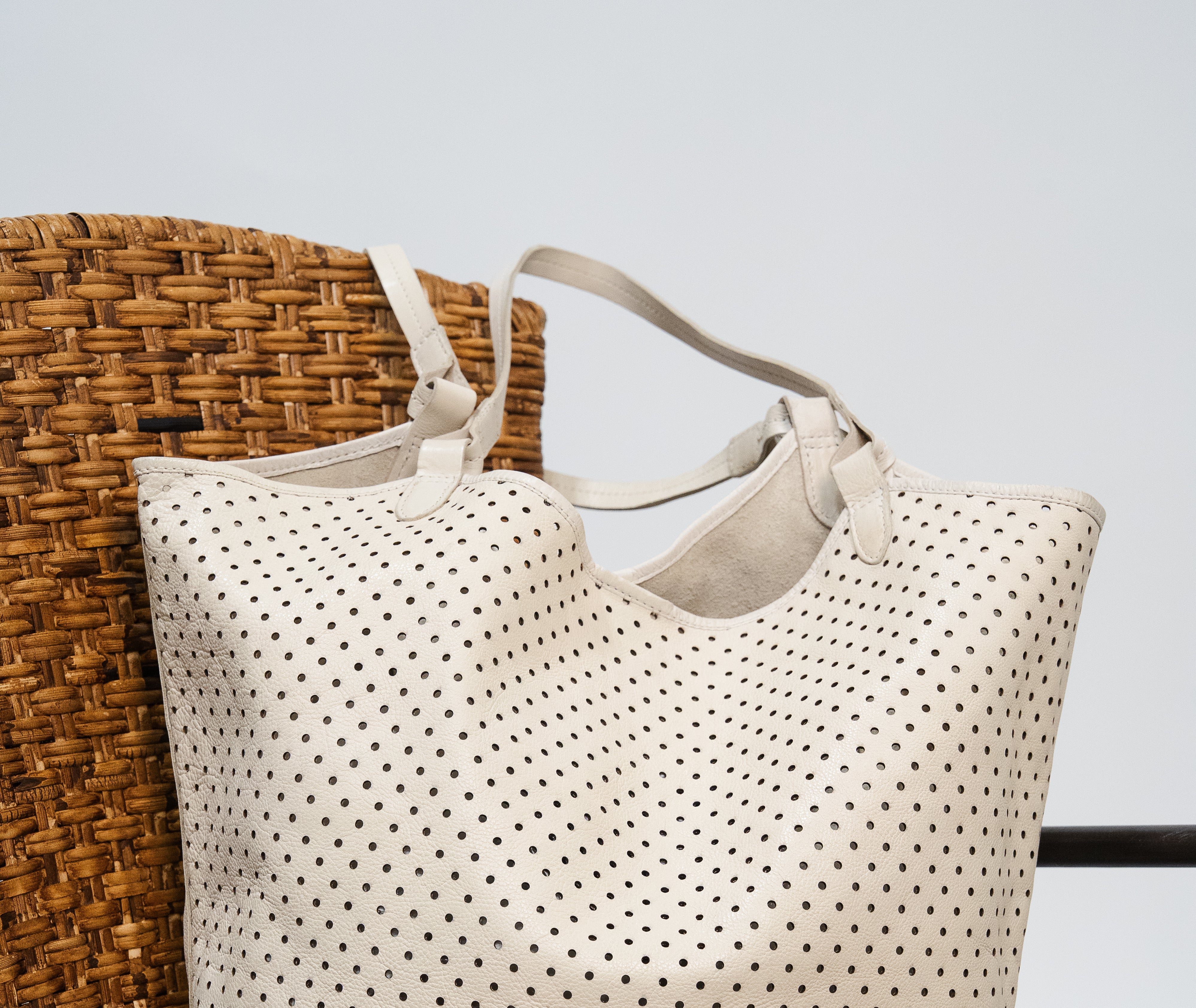 White full-grain leather tote bag – Latico Leathers