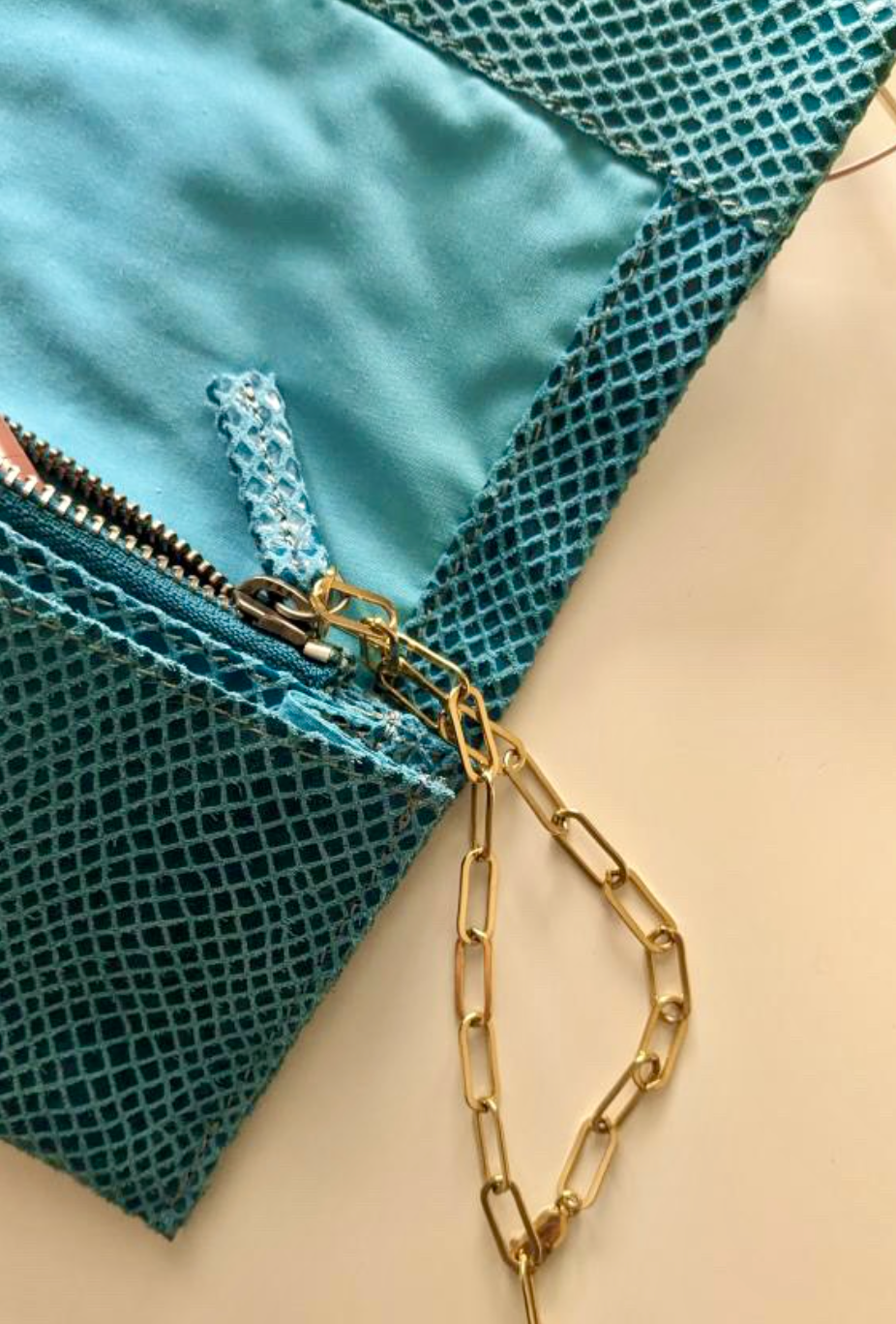 Turquoise Foil Leather Handbags