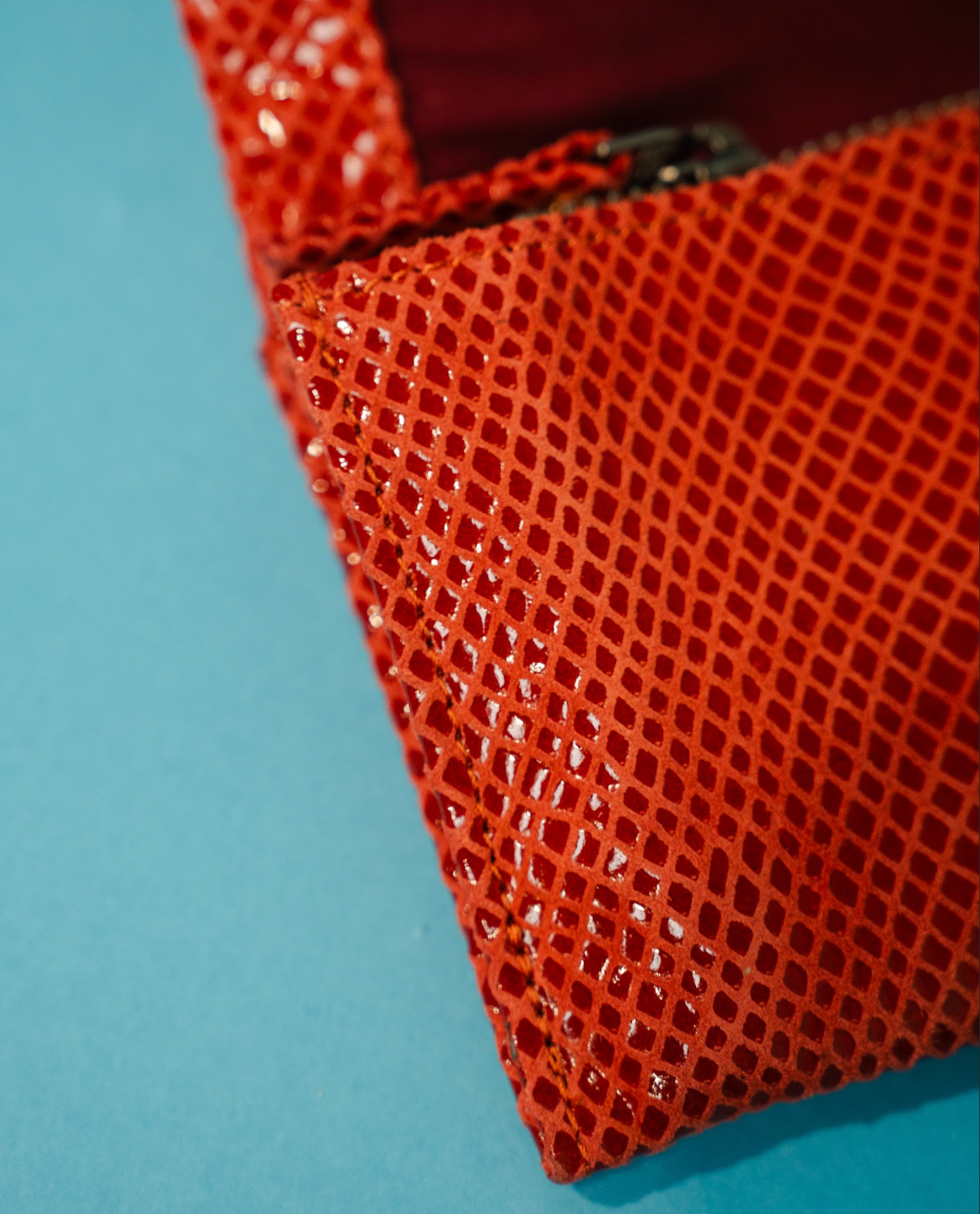 Red Foil Leather Handbags