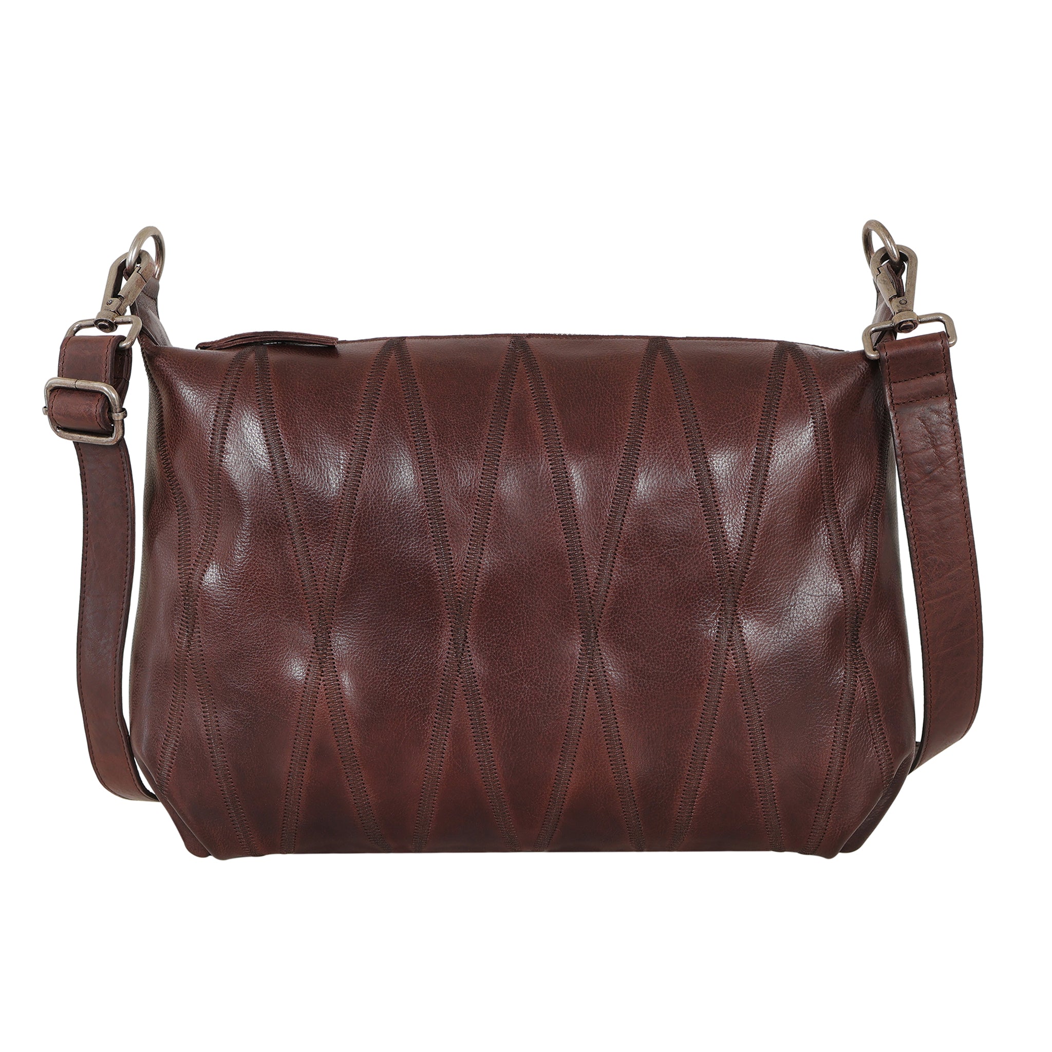 Avery Diamond Leather Crossbody Bag - Latico Leathers