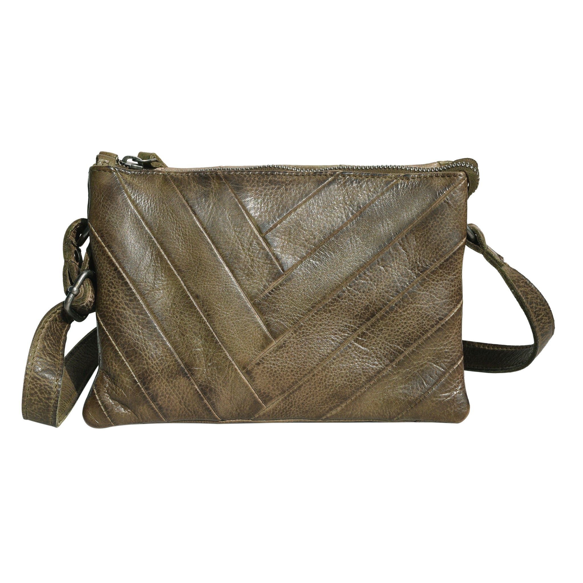 Moss full-grain leather Sunny crossbody bag by Latico Leathers