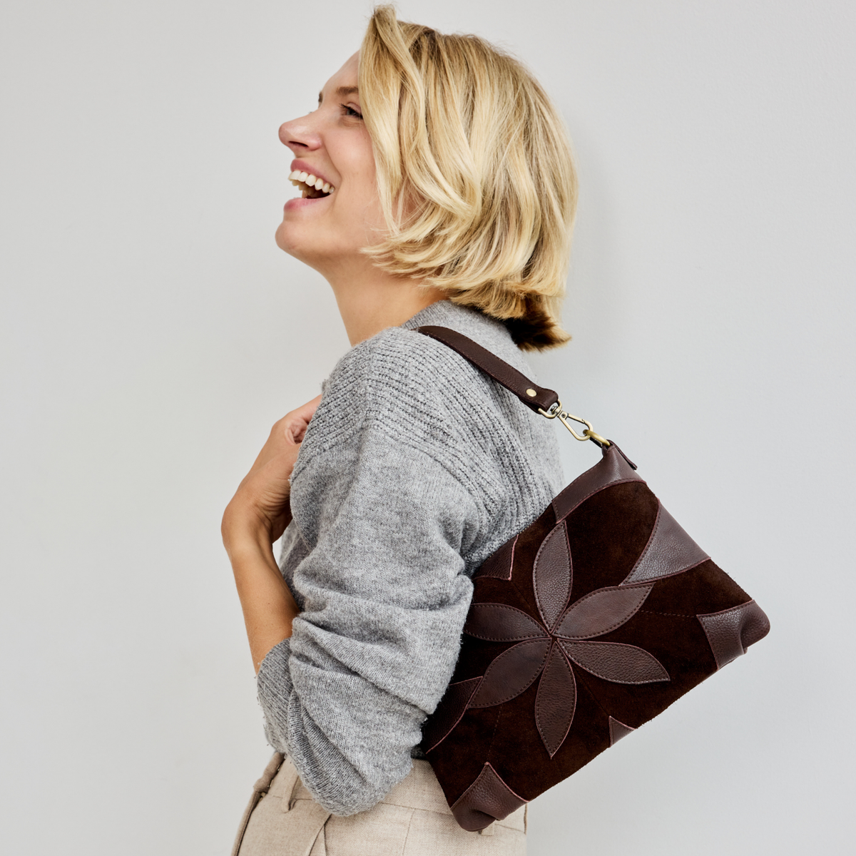 Stevie Suede Leather Crossbody Bag