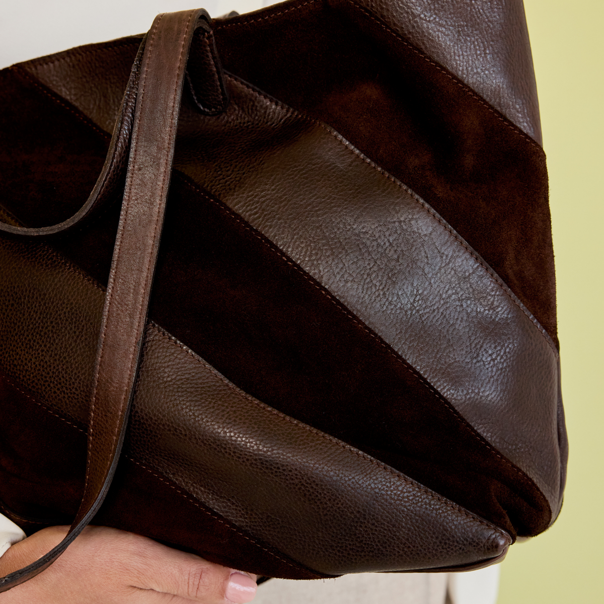 Tanya Suede Leather Tote Bag