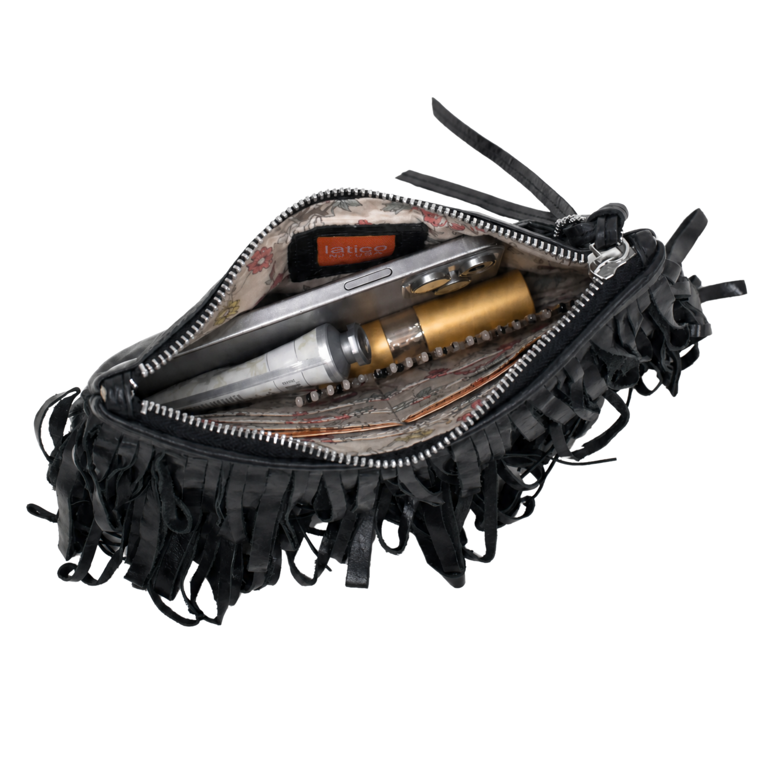 Le Cirque Fringe Wristlet in Black
