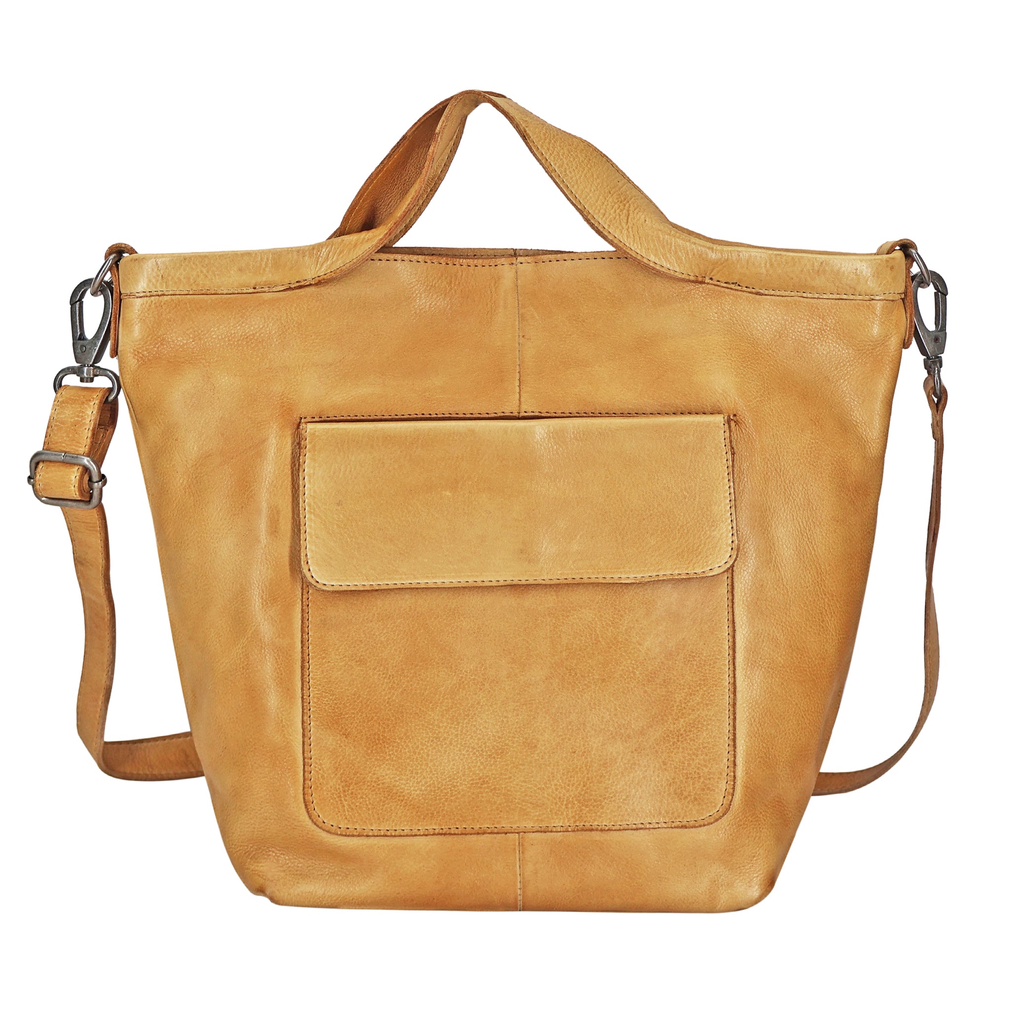 Camel full-grain leather Bianca tote crossbody bag by Latico Leathers