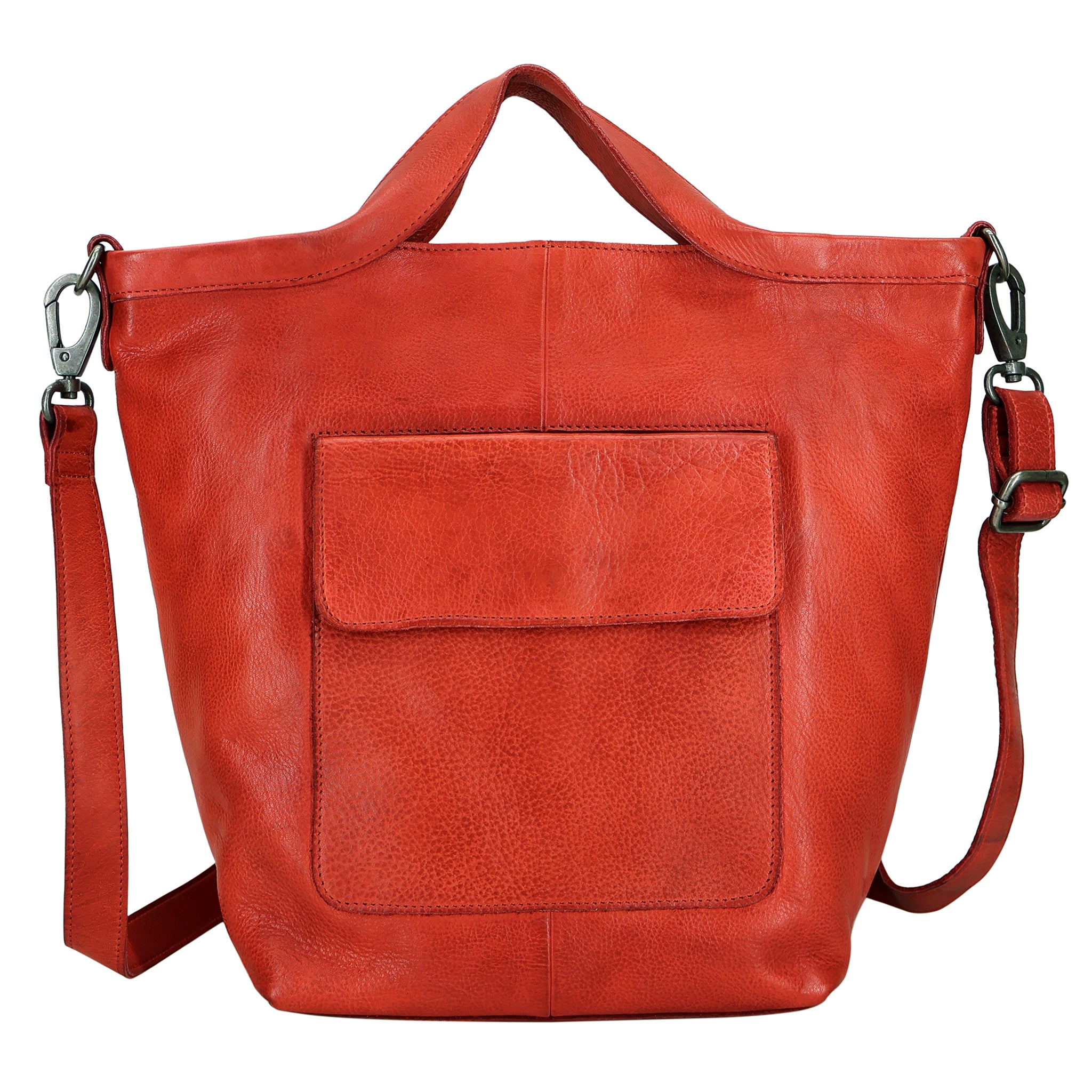 Red full-grain leather Bianca tote crossbody bag by Latico Leathers