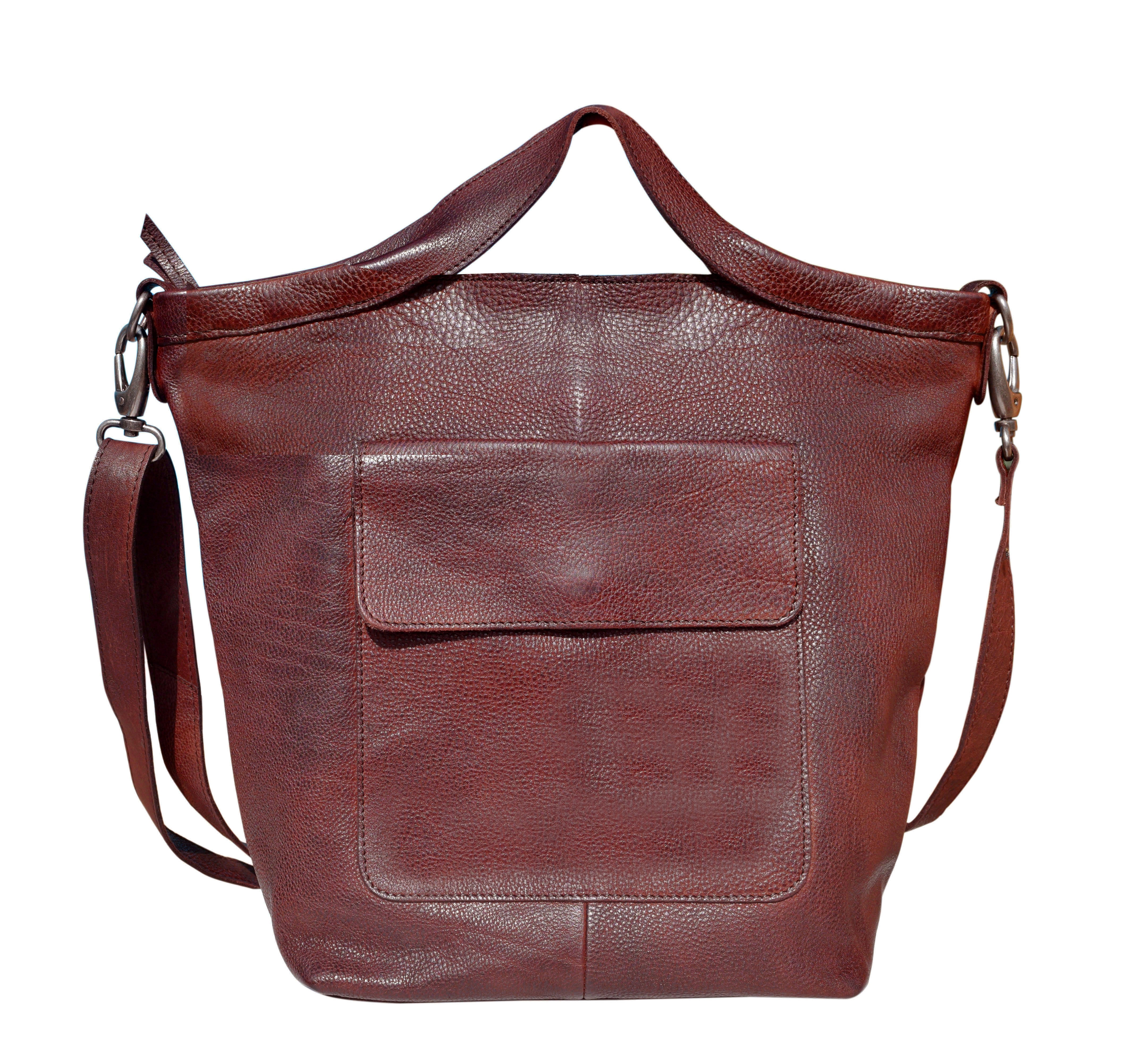 Oxblood full-grain leather Bianca tote crossbody bag by Latico Leathers