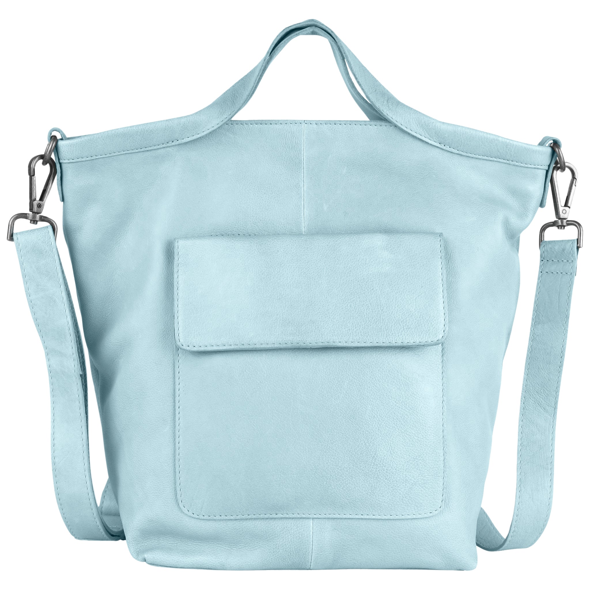 Sky Blue full-grain leather Bianca tote crossbody bag by Latico Leathers