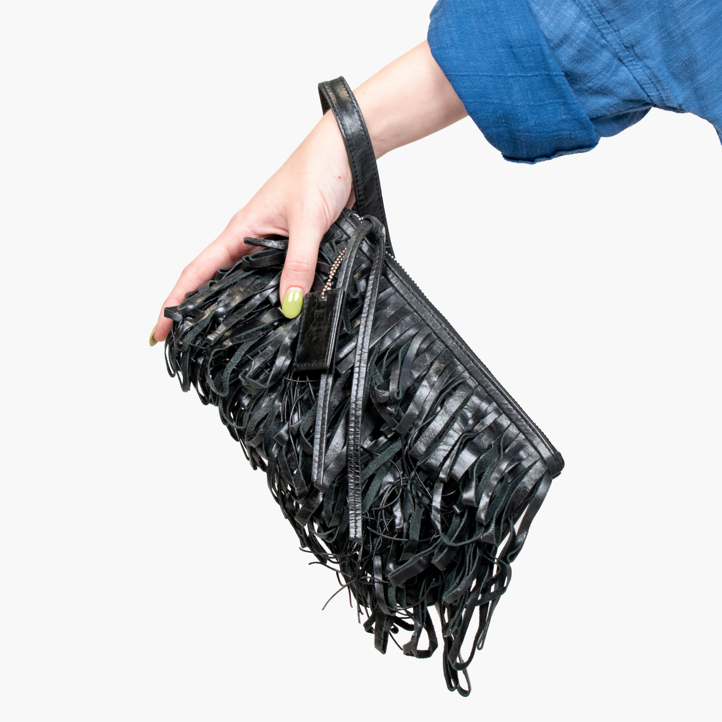 Le Cirque Fringe Wristlet in Black