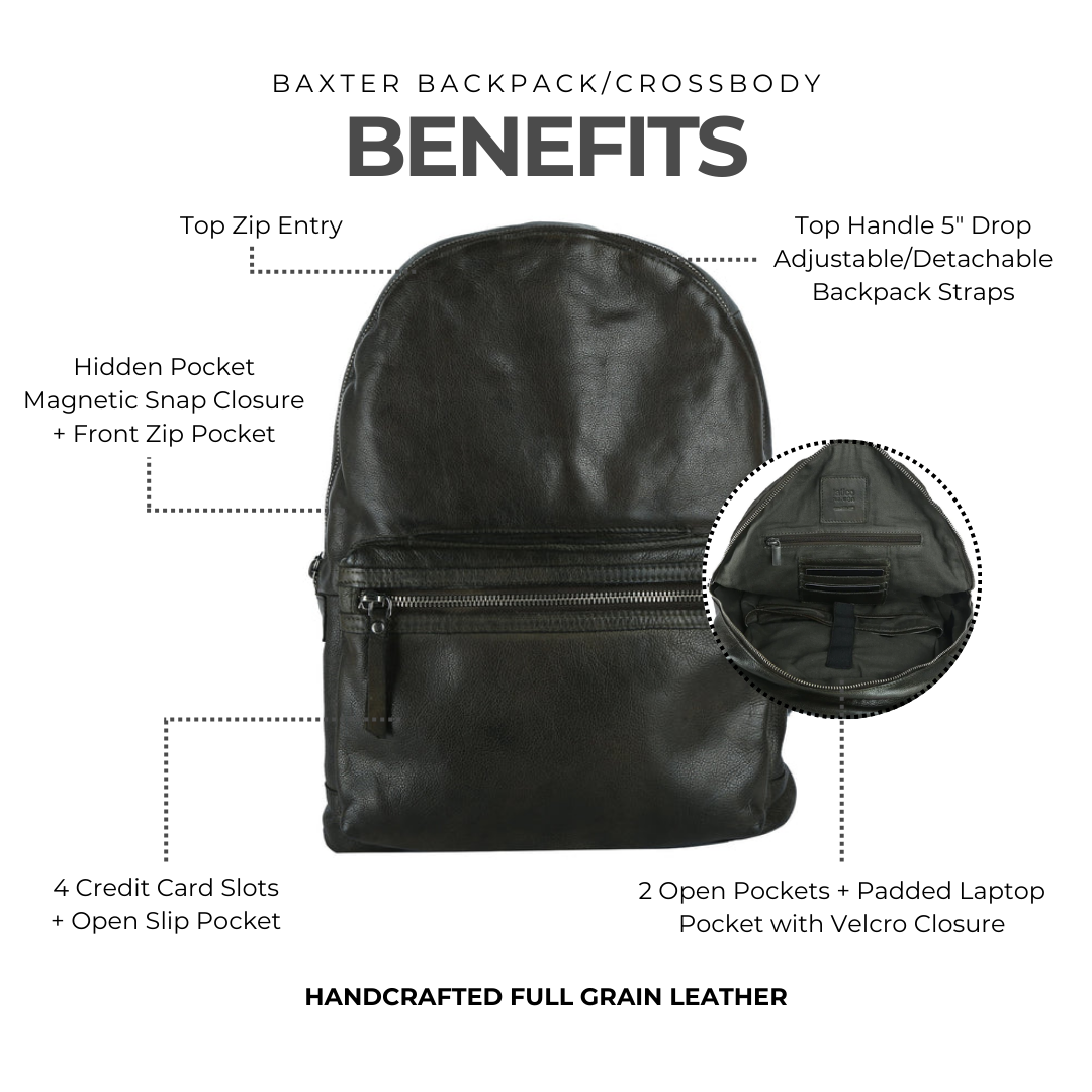 Baxter Leather Backpack/Crossbody