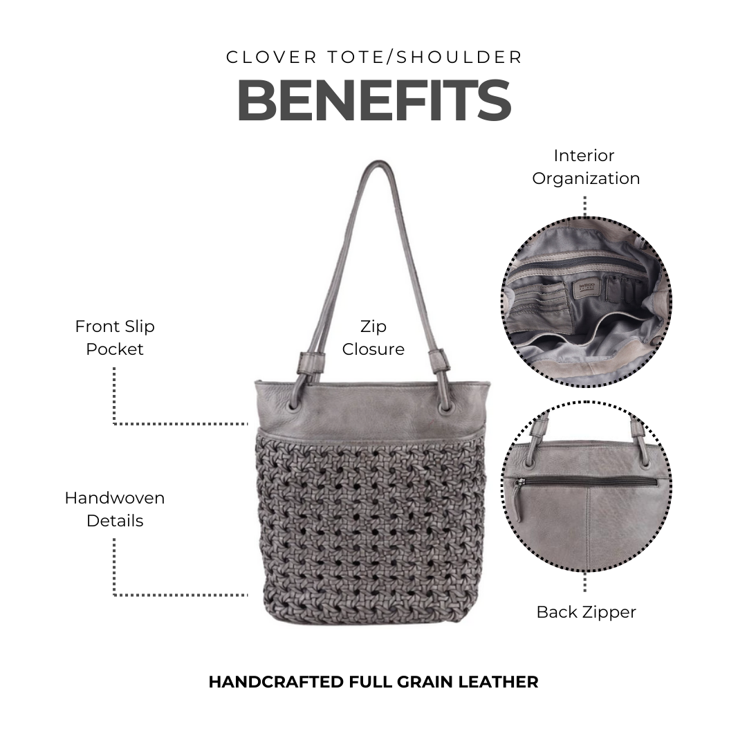 Clover Leather Tote Bag