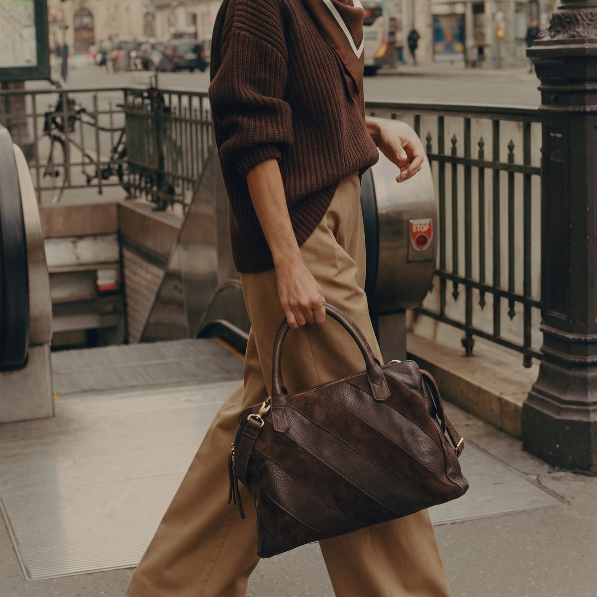 James Suede Leather Crossbody Bag