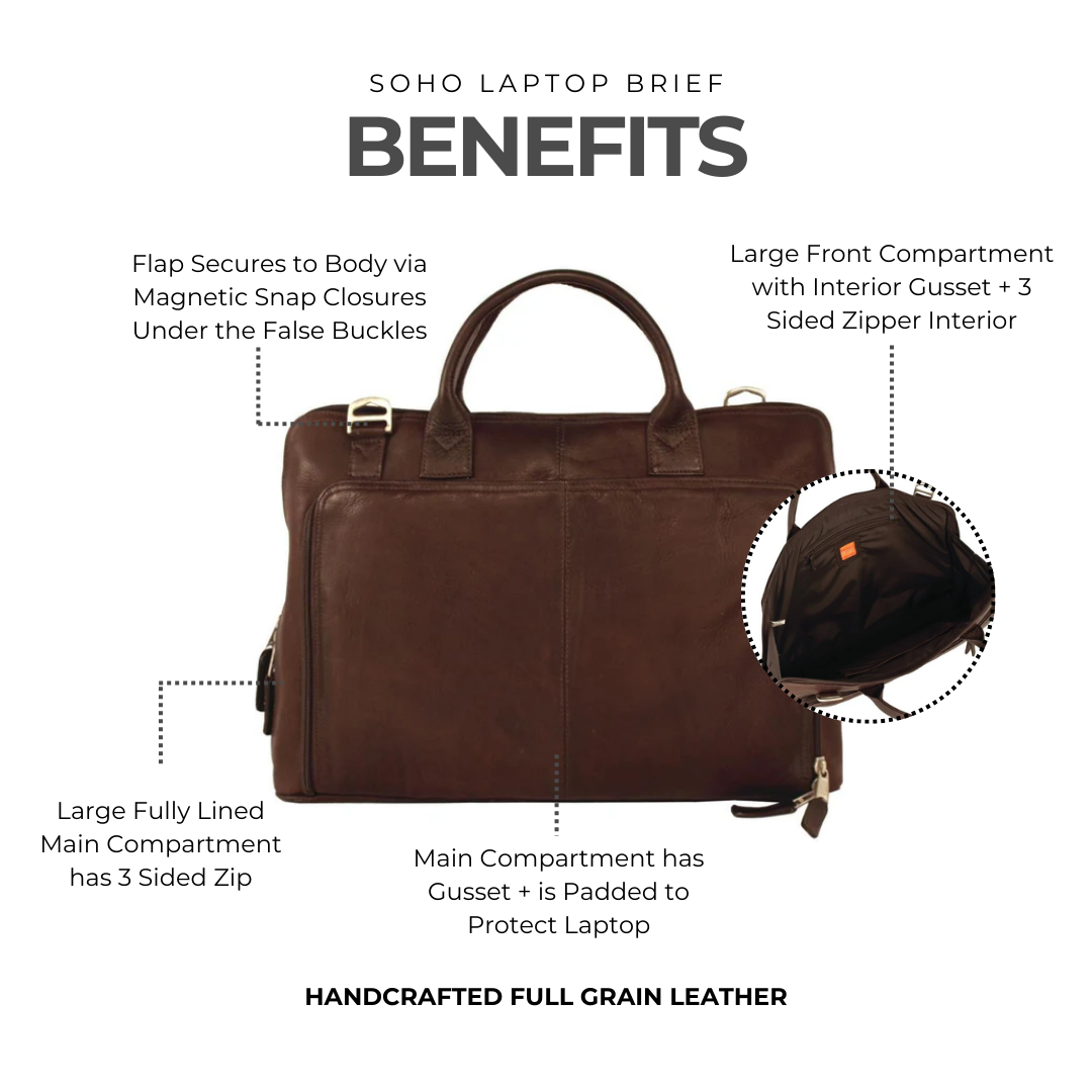 Soho Laptop Brief - Latico Leathers