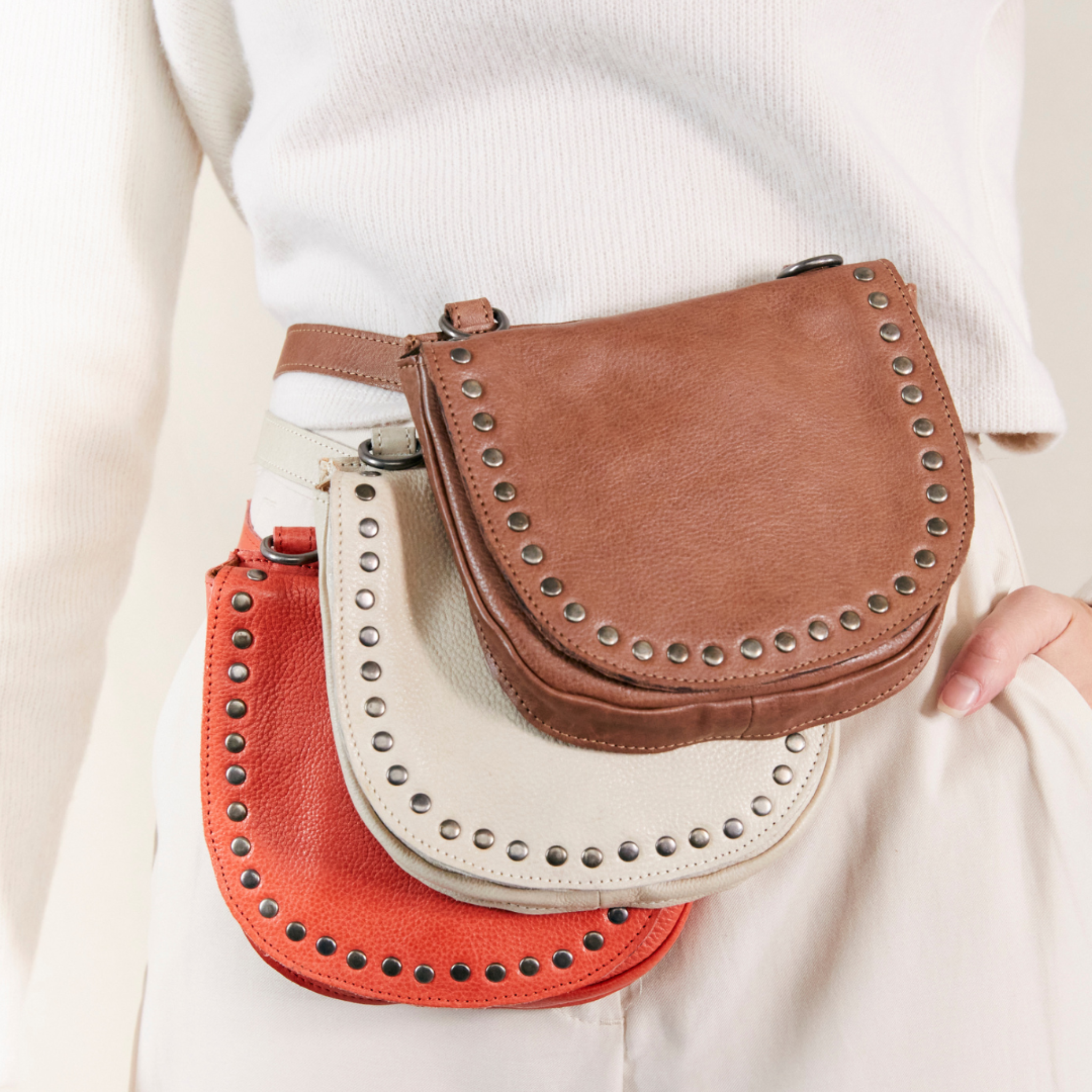 Orange, Oat, Cognac - fanny pack