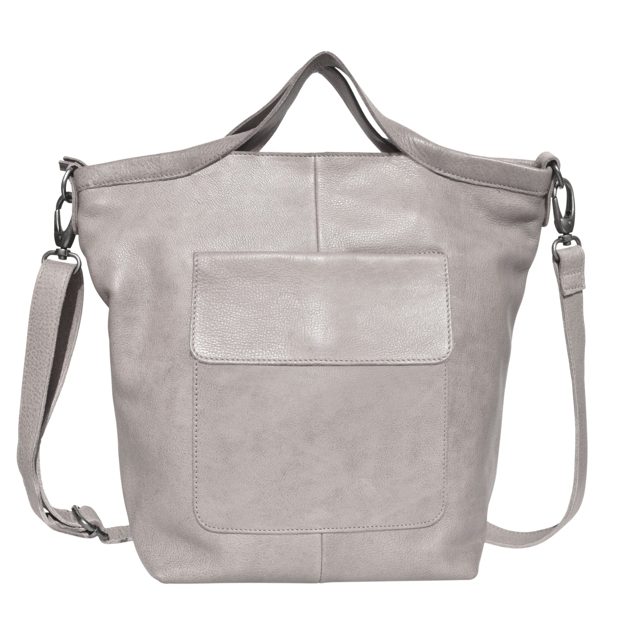 Grey full-grain leather Bianca tote crossbody bag by Latico Leathers