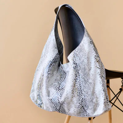 Textured leather shoulder bag by Latico Leathers