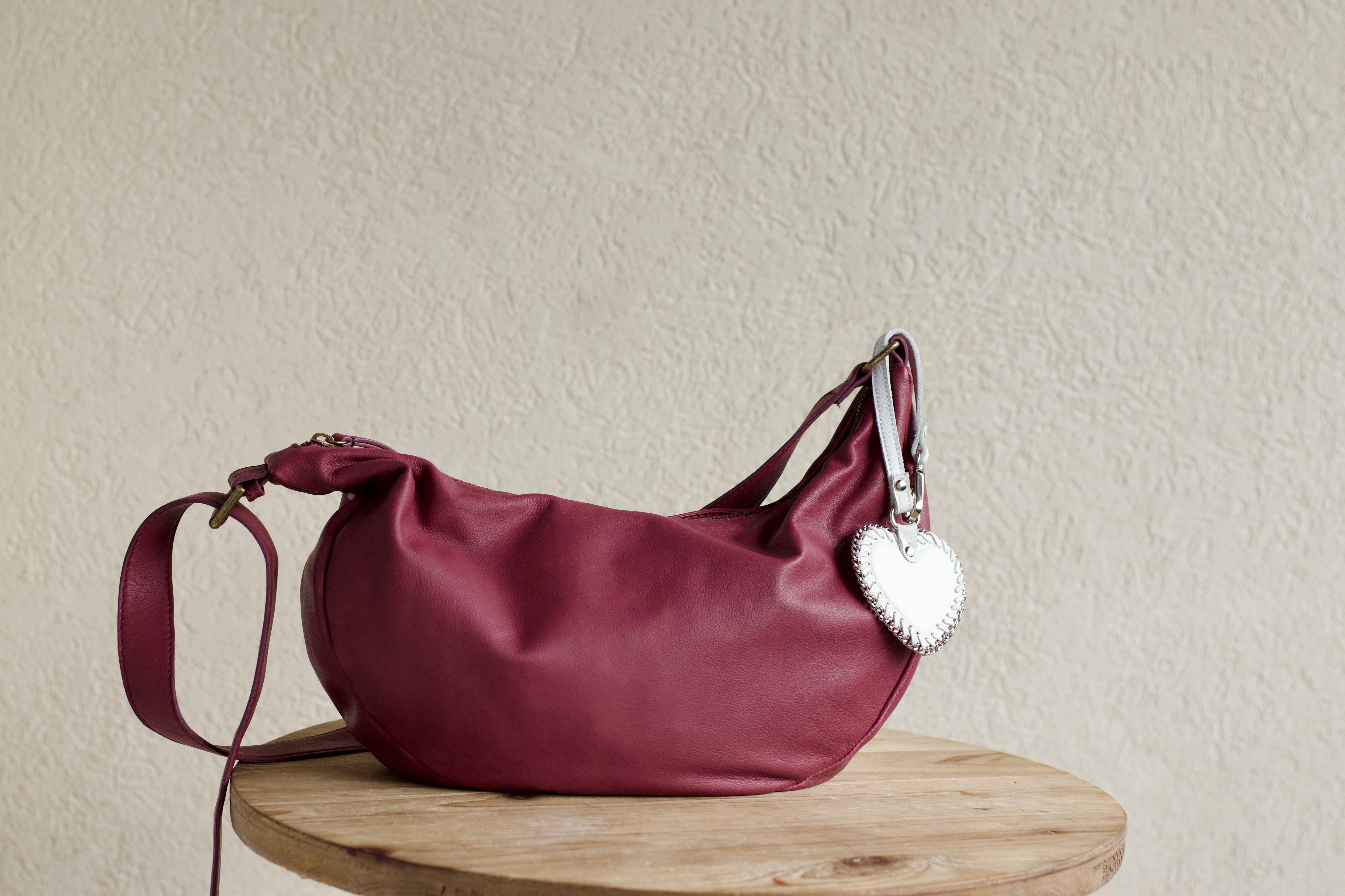 Plum full-grain leather crossbody bag – Latico Leathers