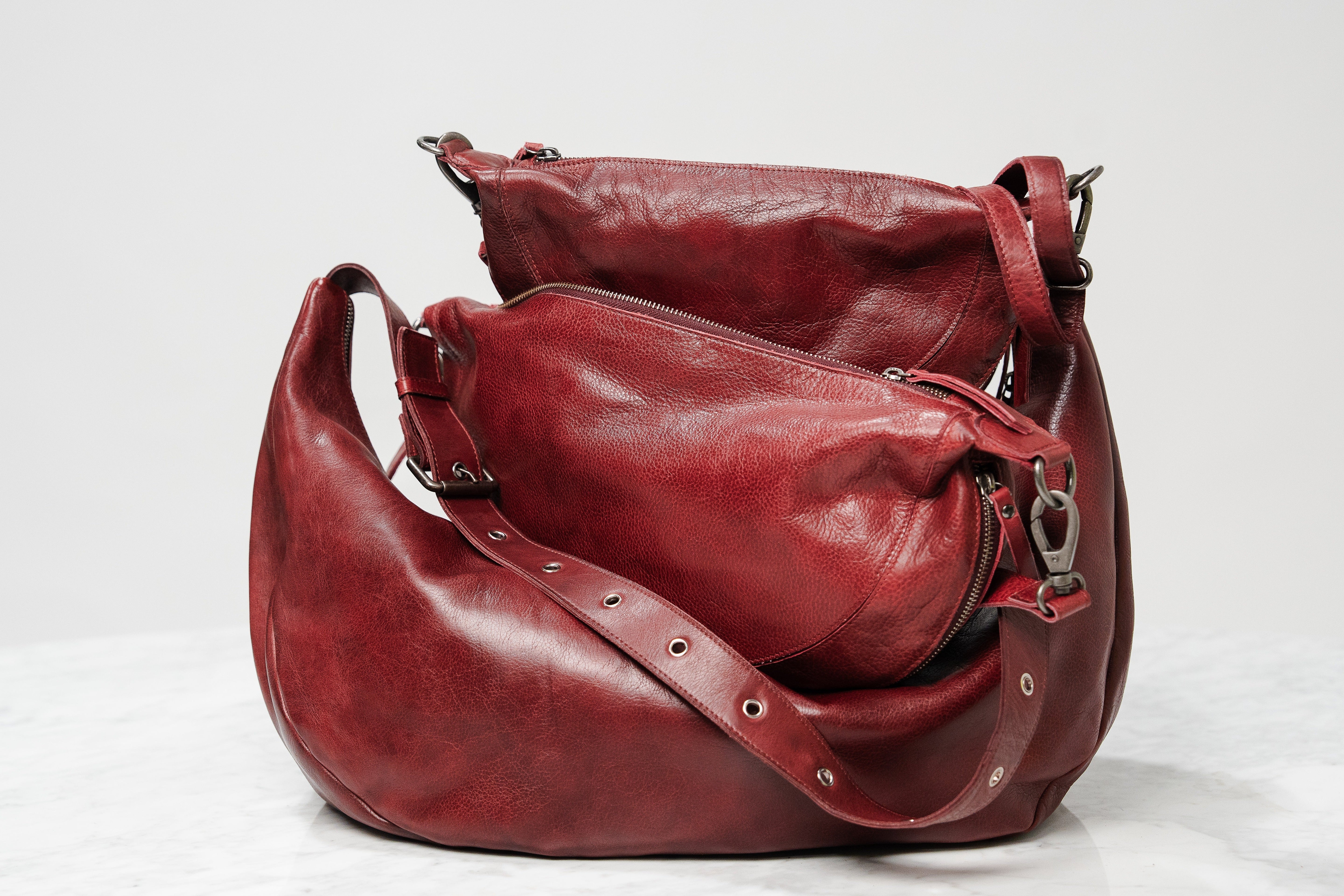Oxblood full-grain leather sling bags – Latico Leathers