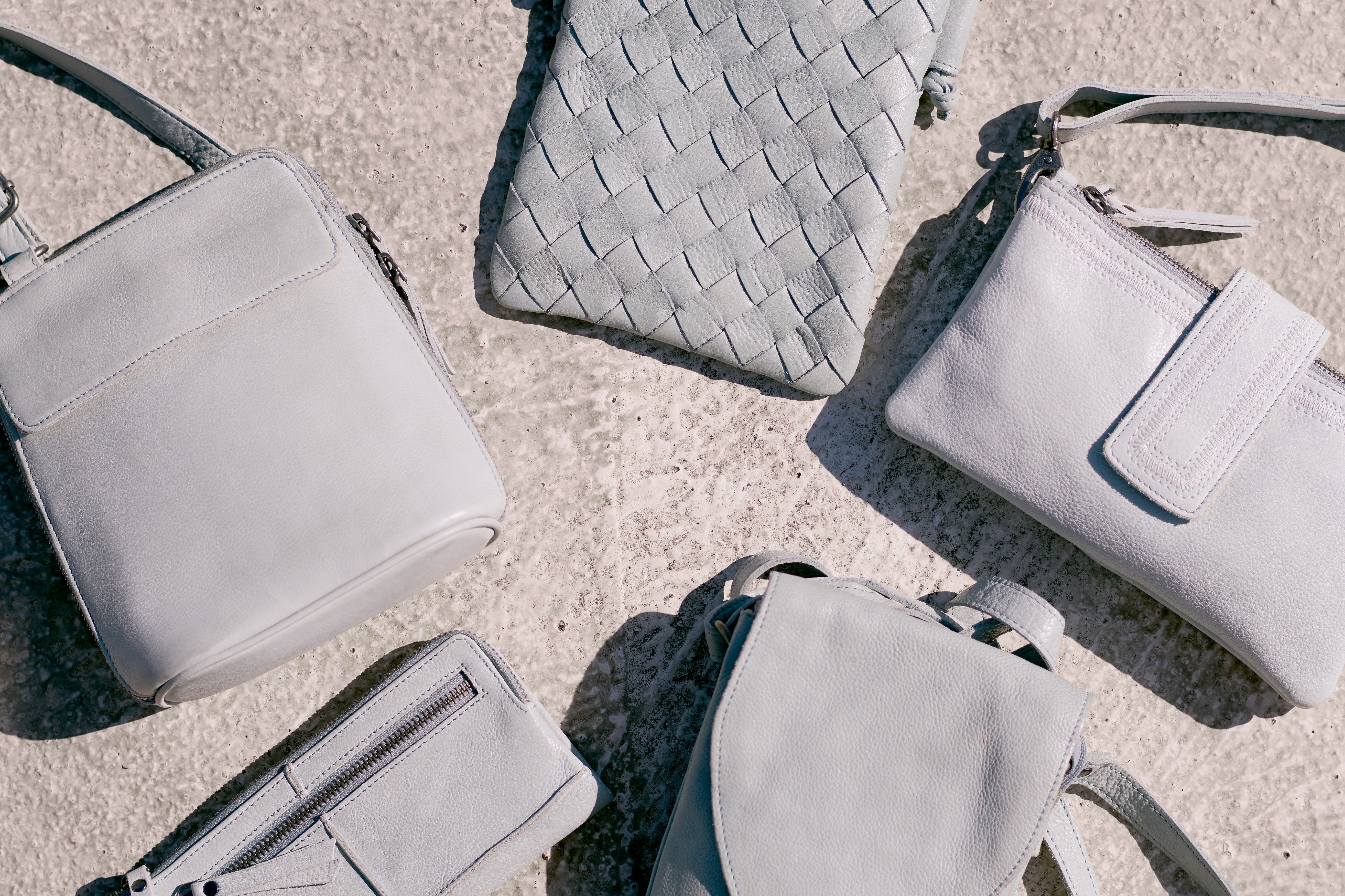 Sky Blue full-grain leather crossbody bag – Latico Leathers