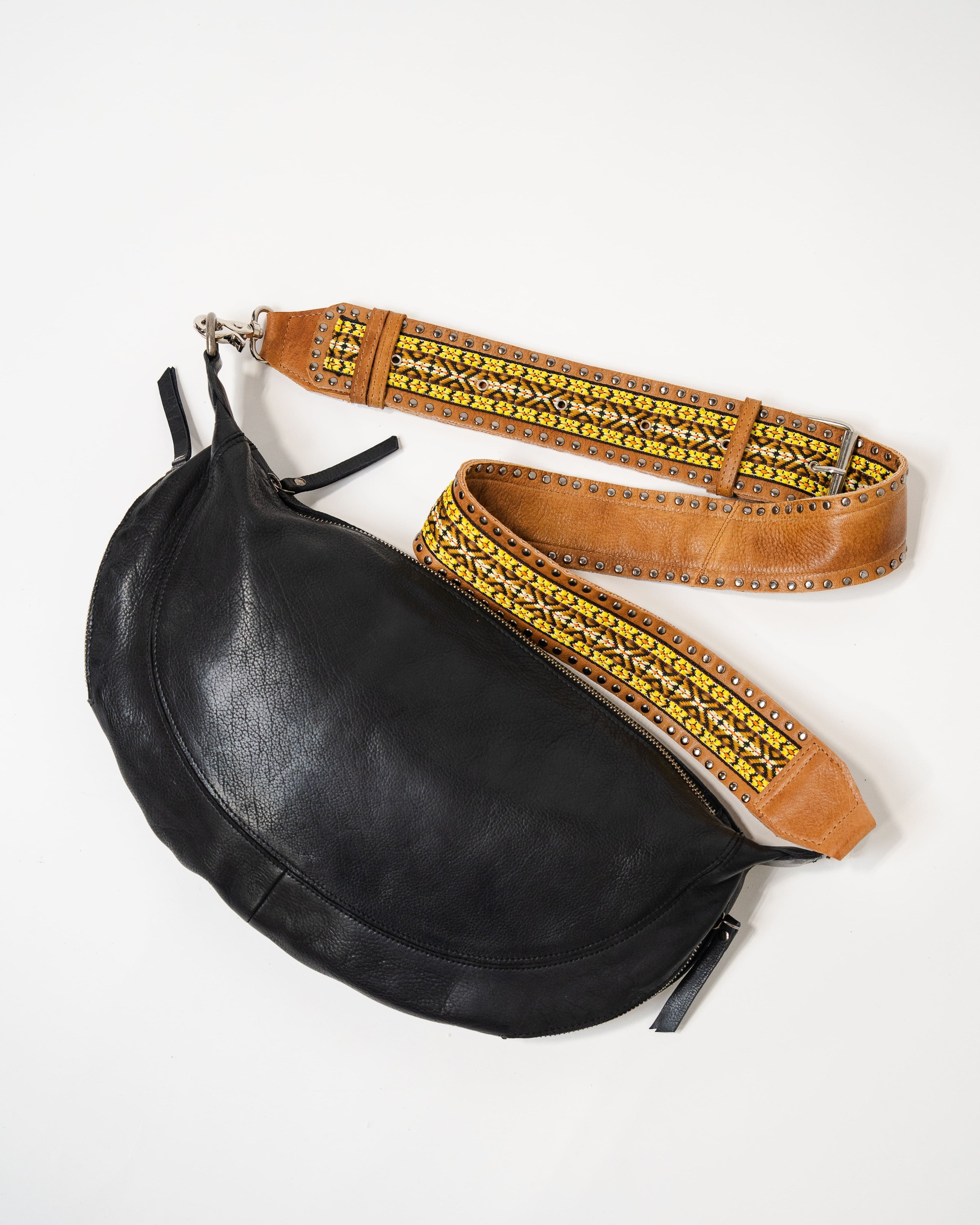 Black full-grain leather crossbody bag – Latico Leathers