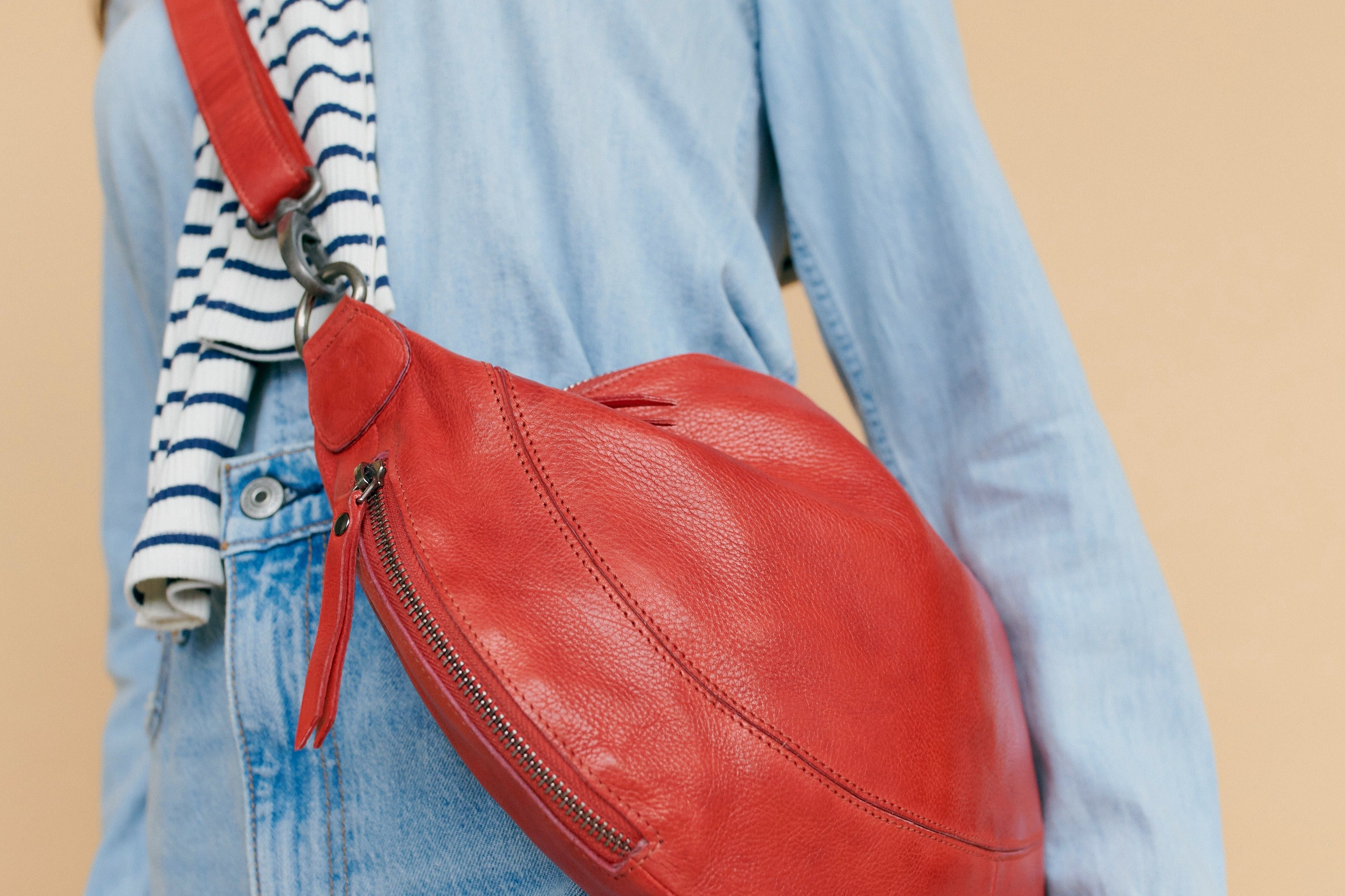 Red full-grain leather crossbody bag – Latico Leathers