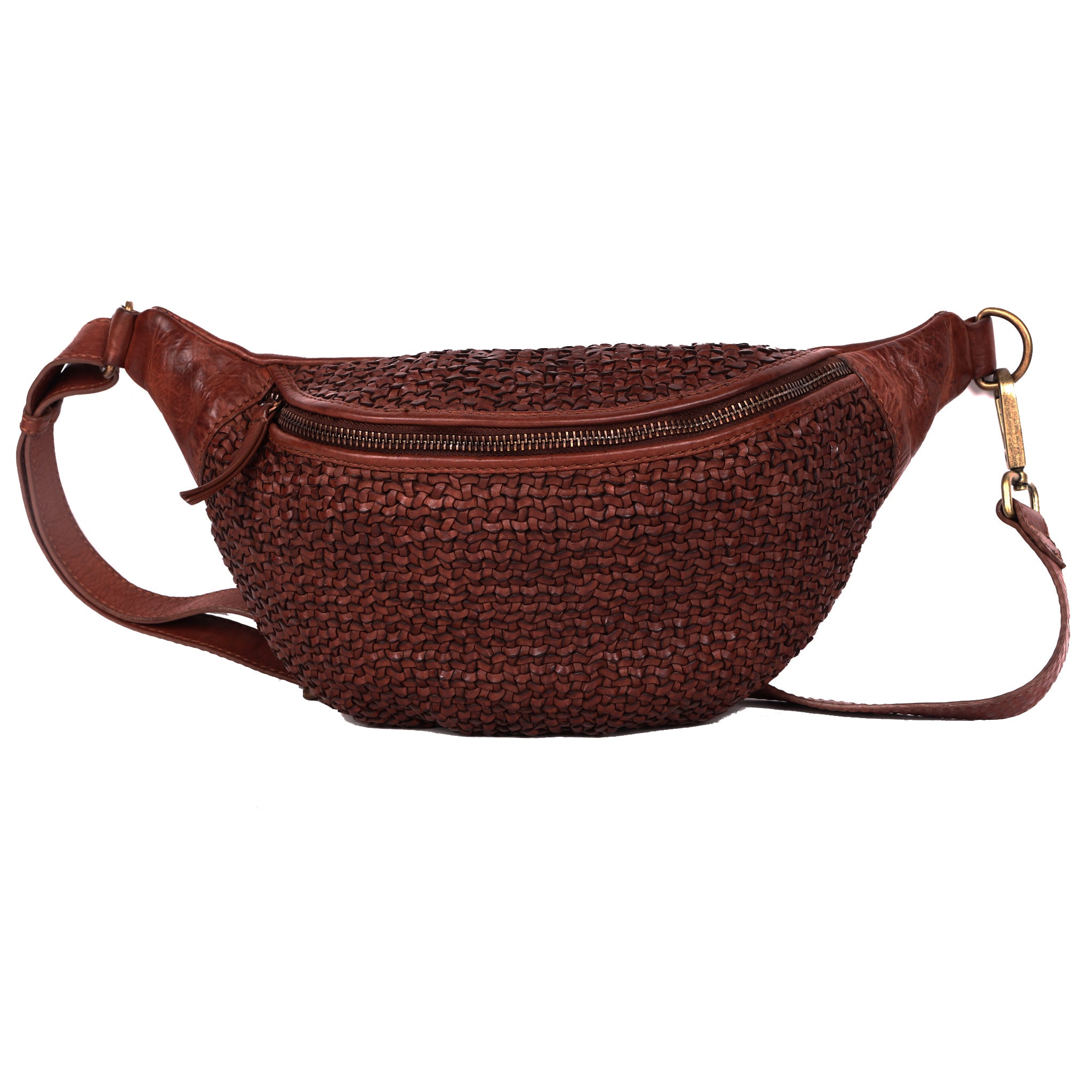 Brown full-grain leather Scout fanny pack sling bag by Latico Leathers