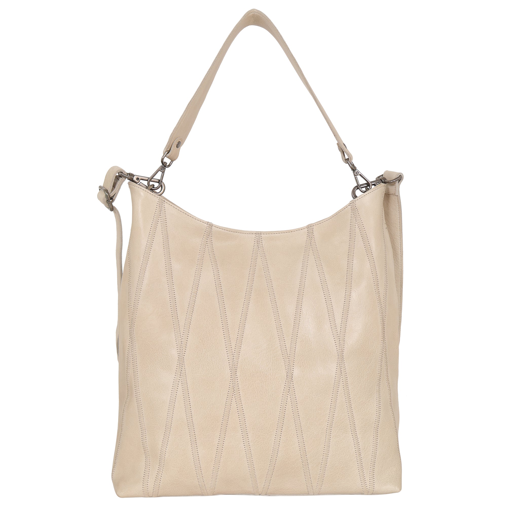 Bree Diamond Leather Shoulder Bag | Detachable Crossbody Strap