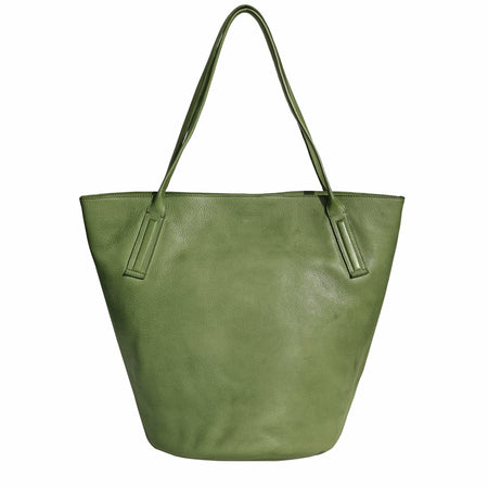 Buy the Miles Leather Tote Bag | Circular Basket Tote Bag