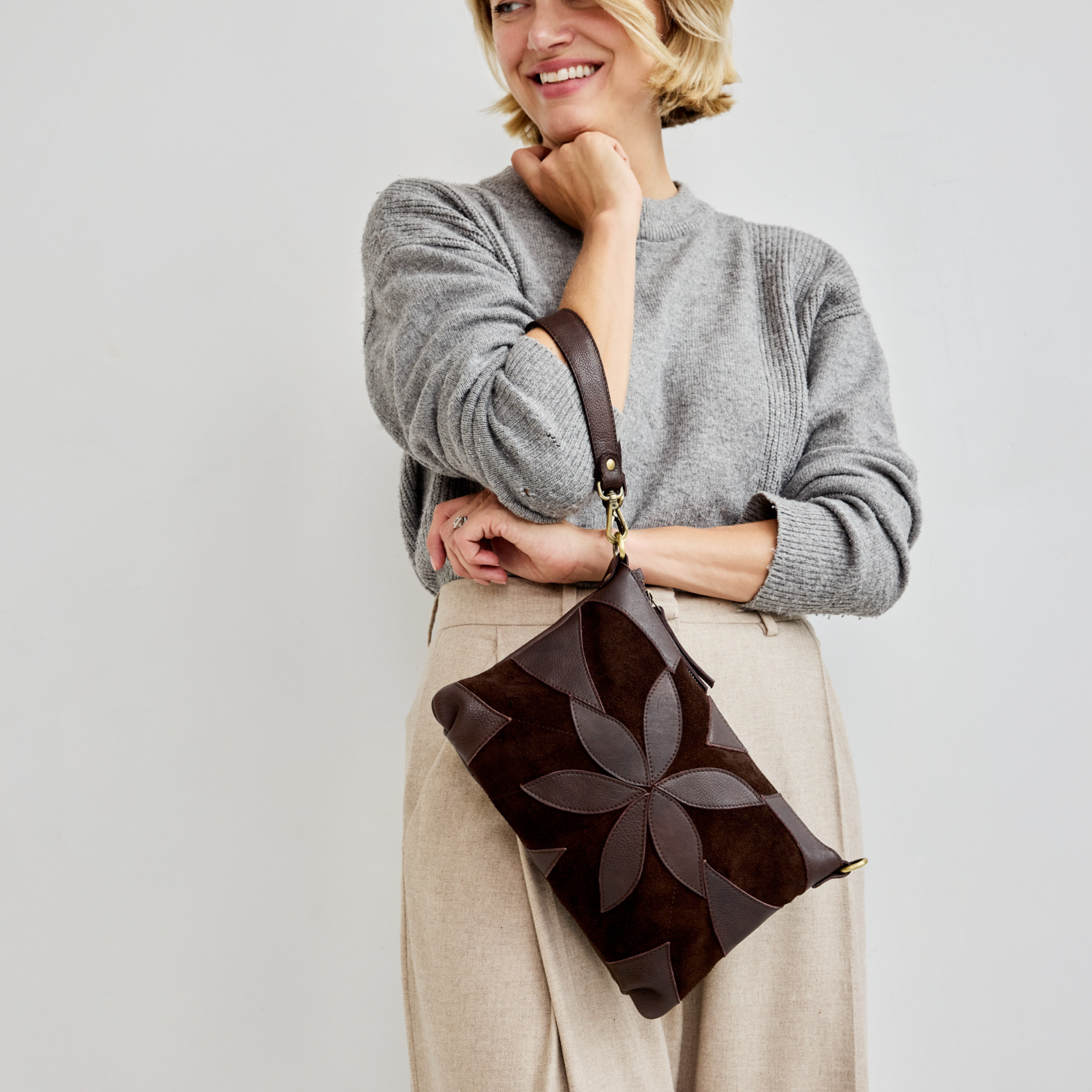 Stevie Suede Leather Crossbody Bag