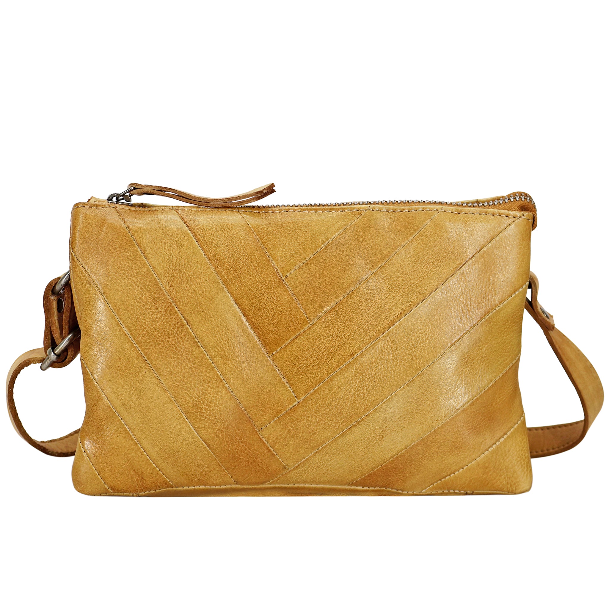 Camel full-grain leather Sunny crossbody bag by Latico Leathers