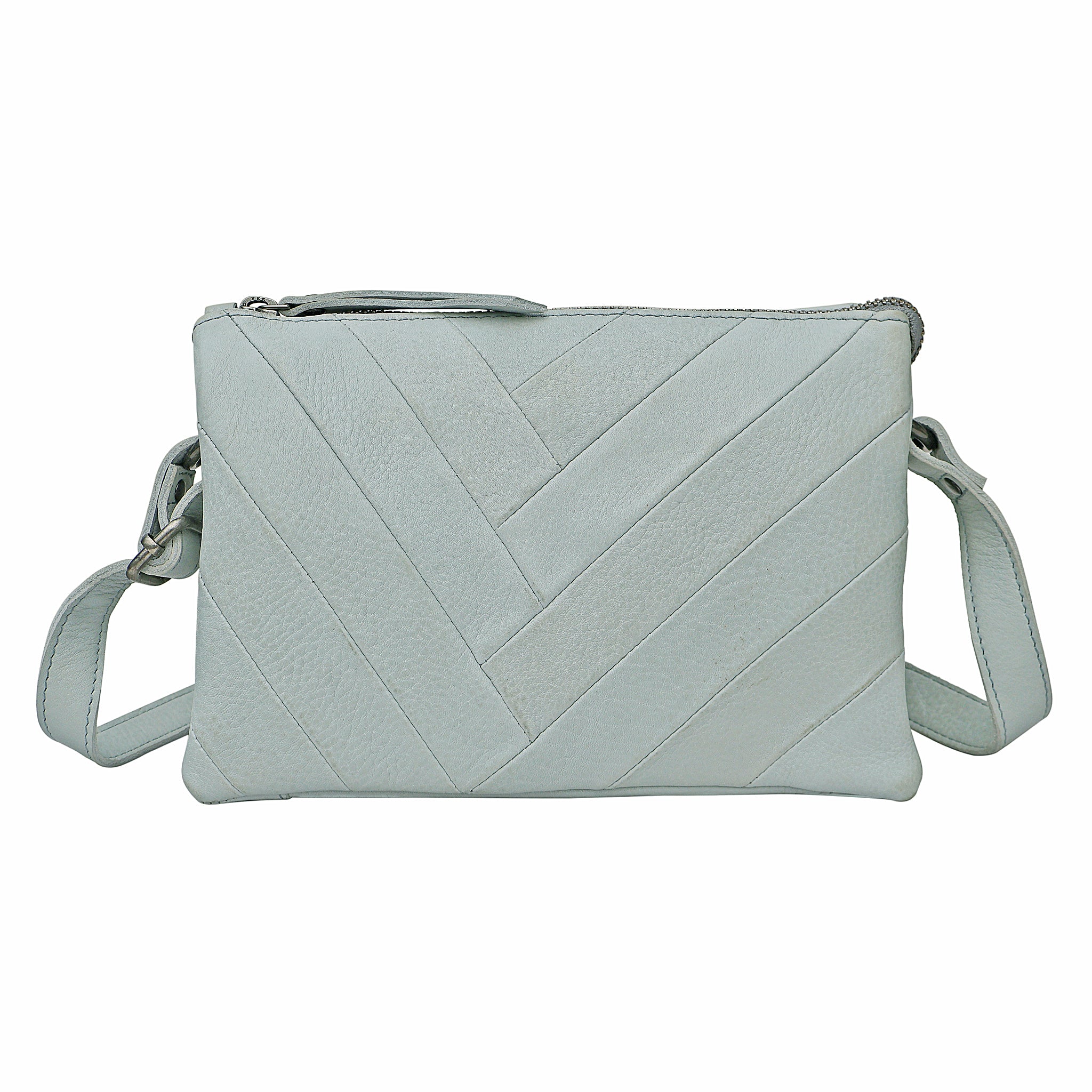 Sky Blue full-grain leather Sunny crossbody bag by Latico Leathers