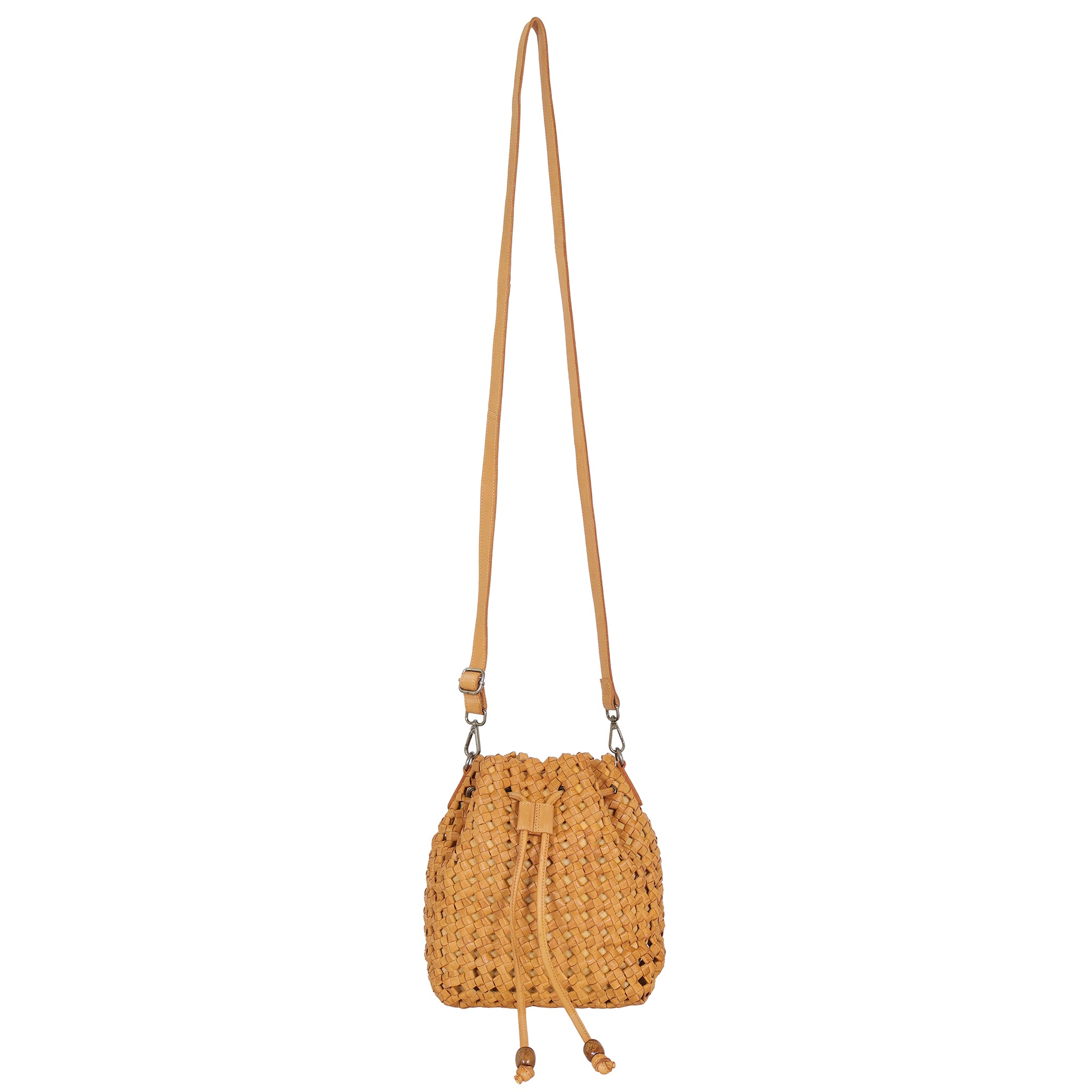 バッグ Caristyle Michael Kors Jana XS Crochet Straw Fringe Top Handle Crossbody Bag