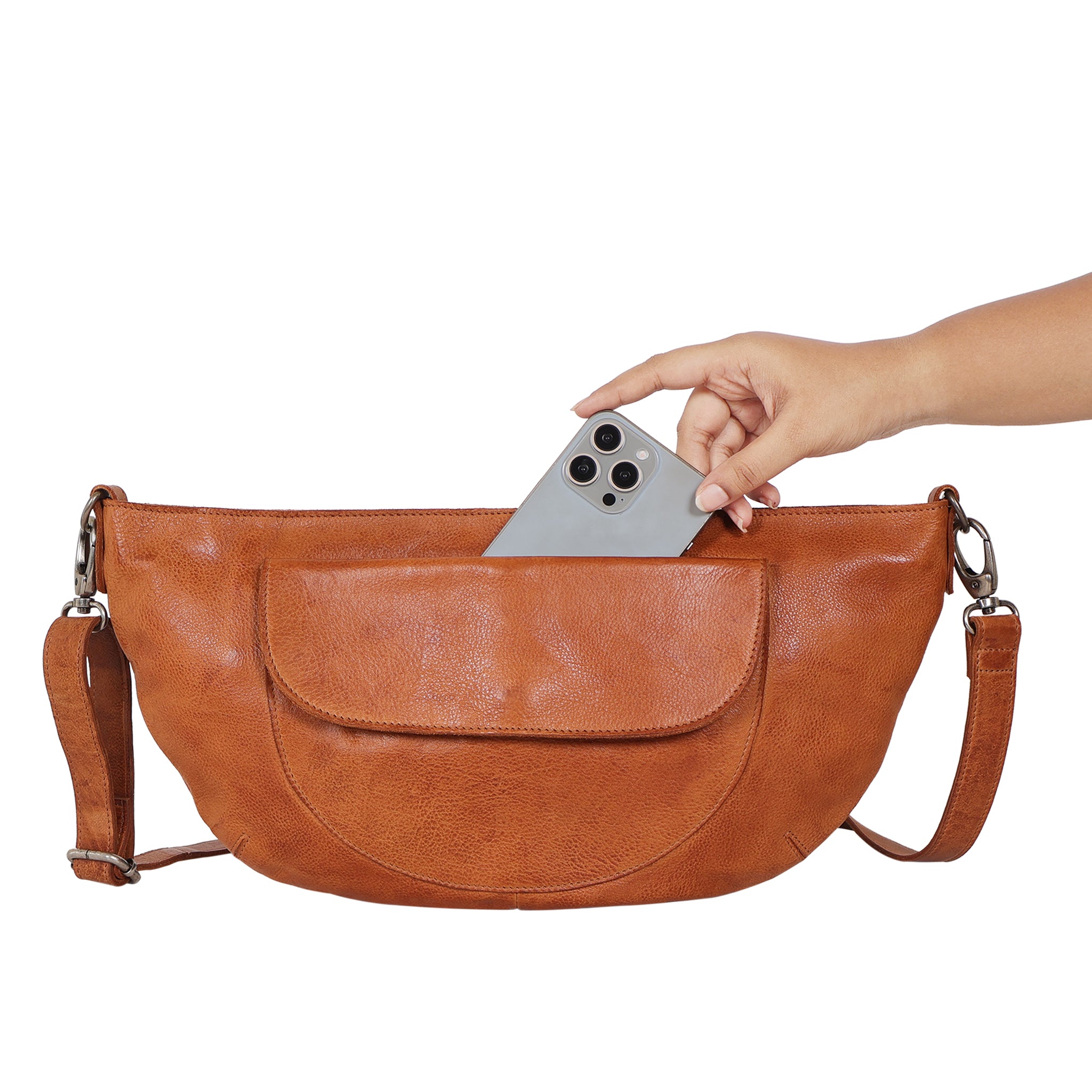 Buy the Coco Leather Sling Bag | Boho-Chic Crossbody Bag