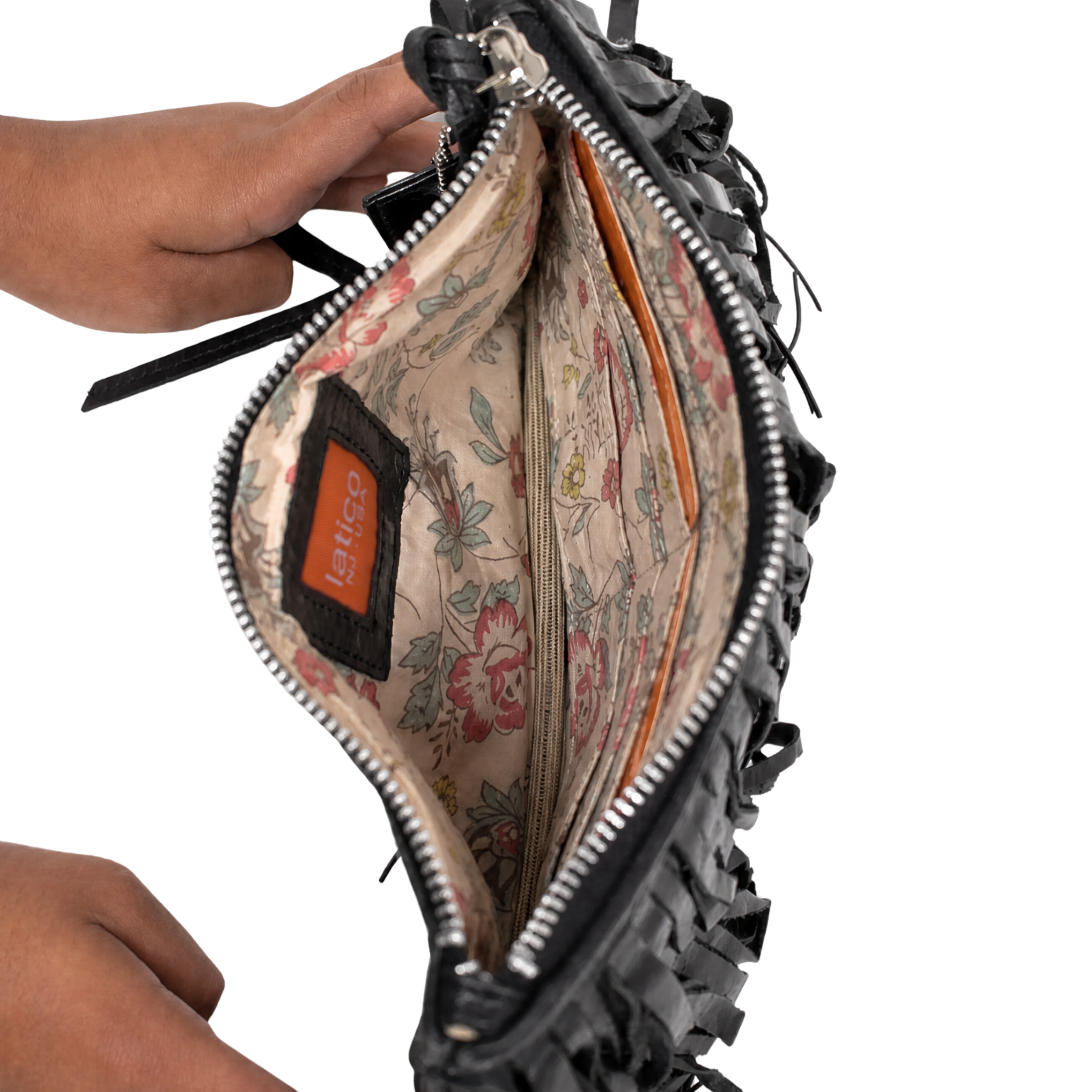 Le Cirque Fringe Wristlet in Black