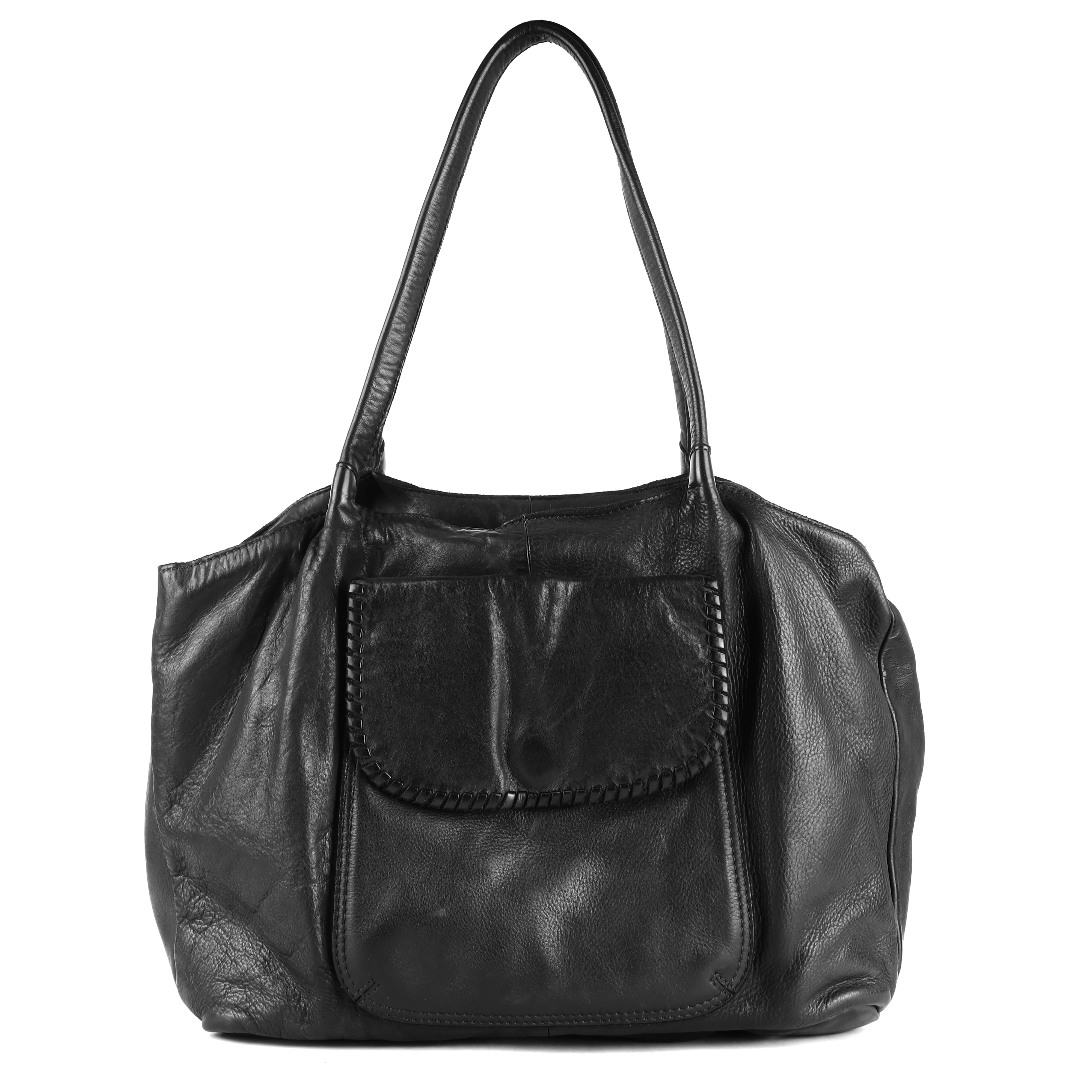 Vintage 80s 90s Medium Soft Patchwork Leather Handbag