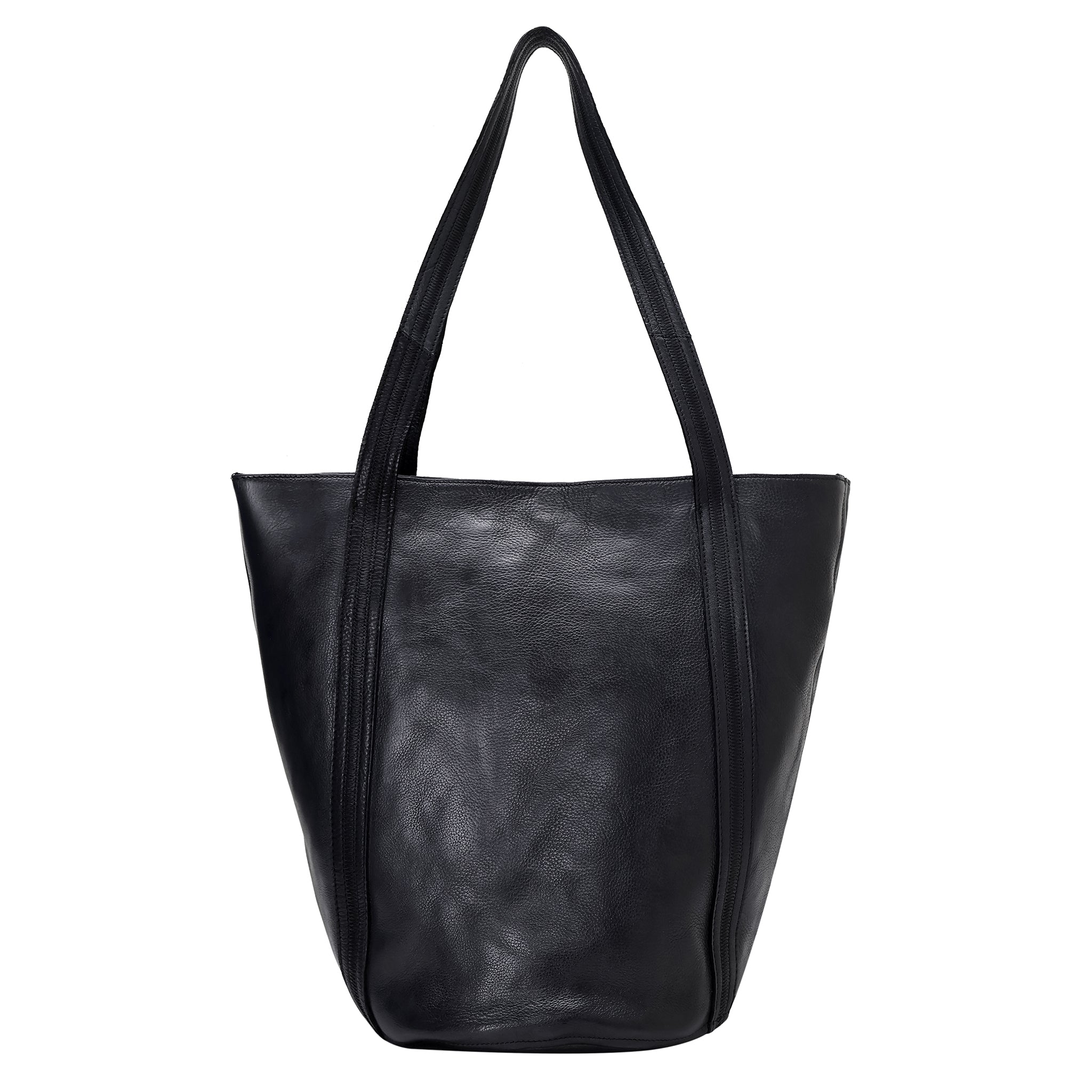 Black full-grain leather Kent tote bag by Latico Leathers