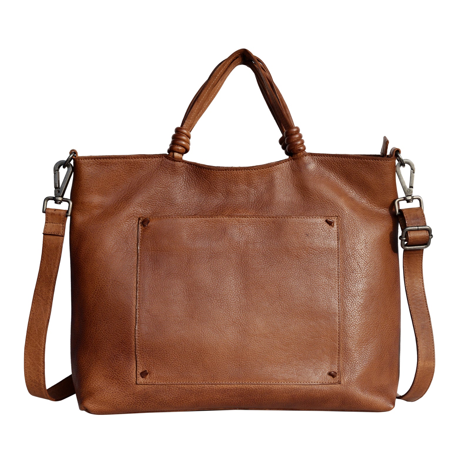 Leather tote with crossbody strap deals