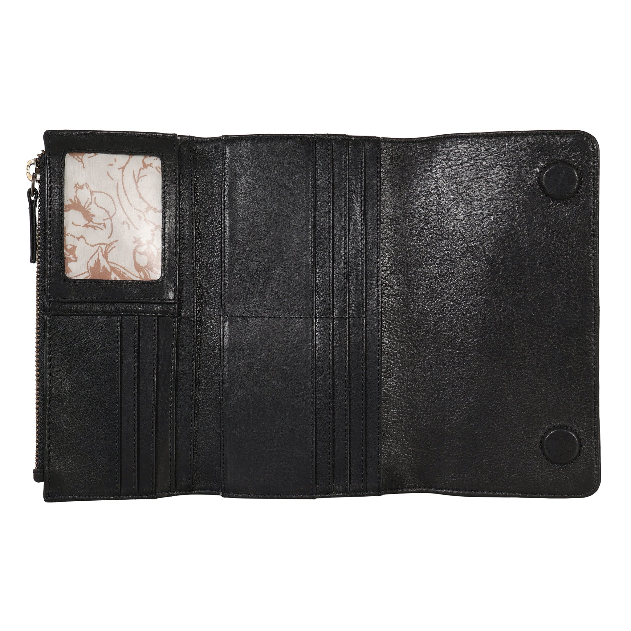 Barb Milled Leather Wallet | Trifold Coin Pocket | Latico
