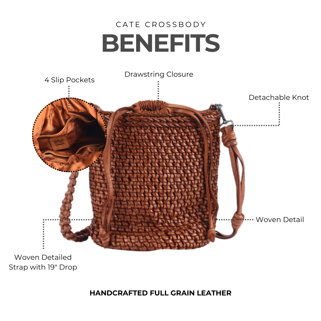 Cem woven leather purse sales