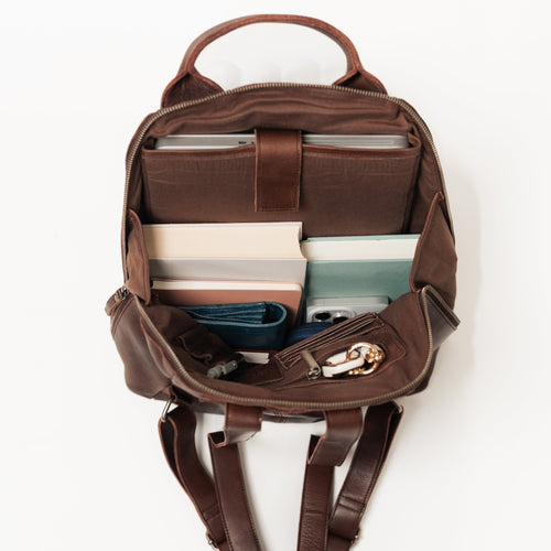 Latico Moore leather backpack in brown