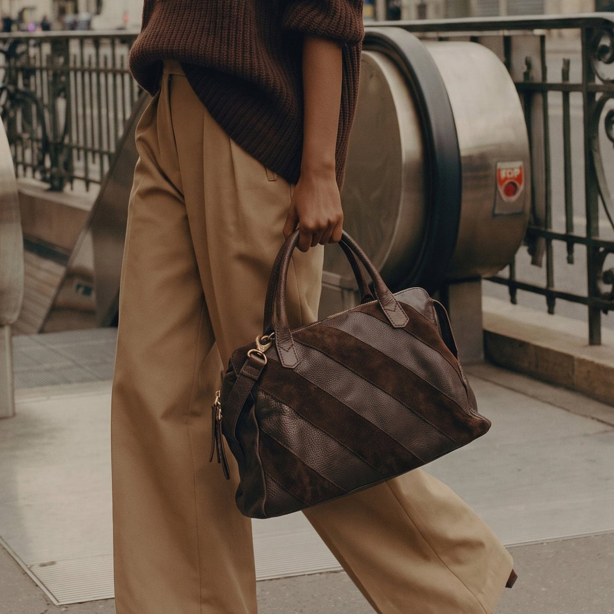 James Suede Leather Crossbody Bag