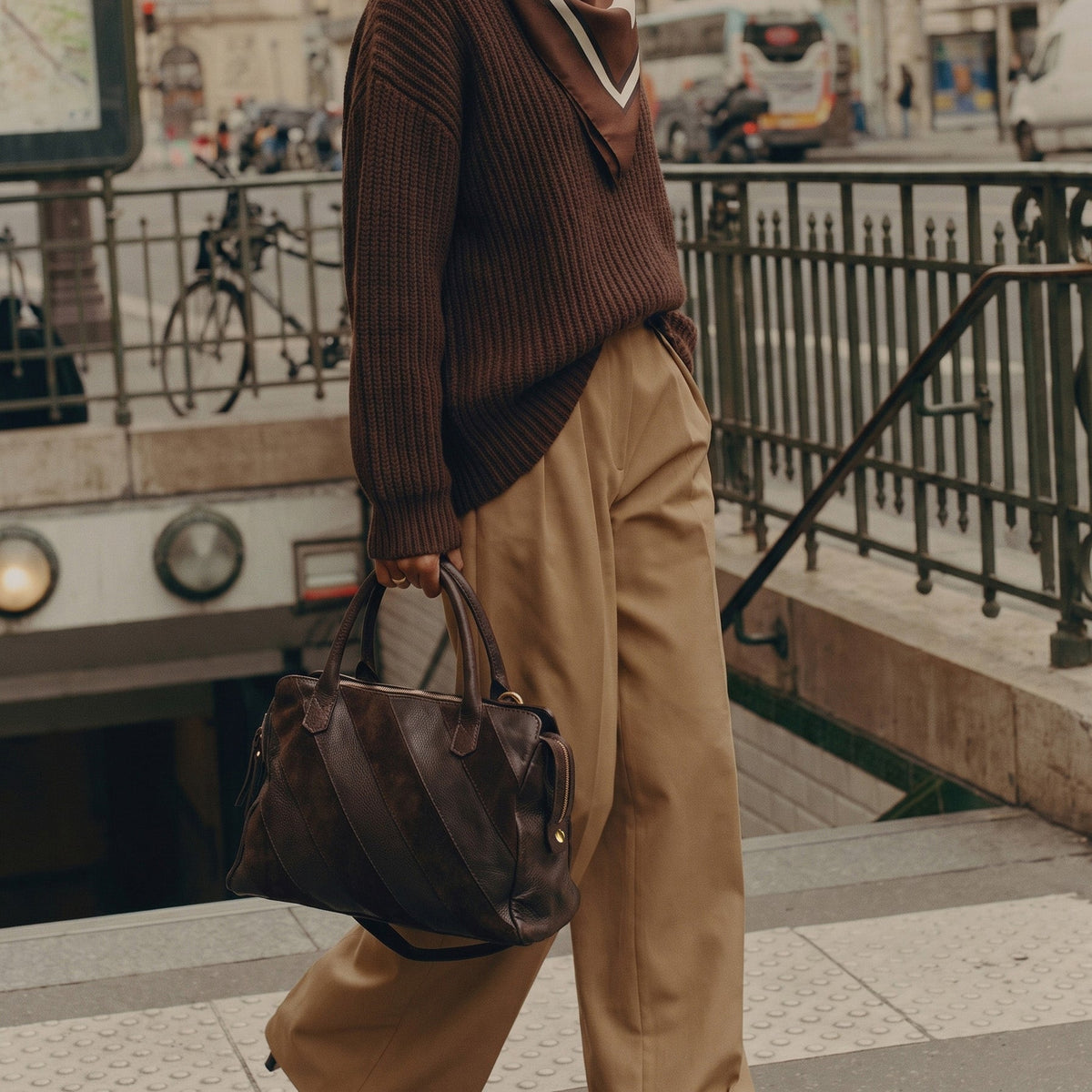 James Suede Leather Crossbody Bag
