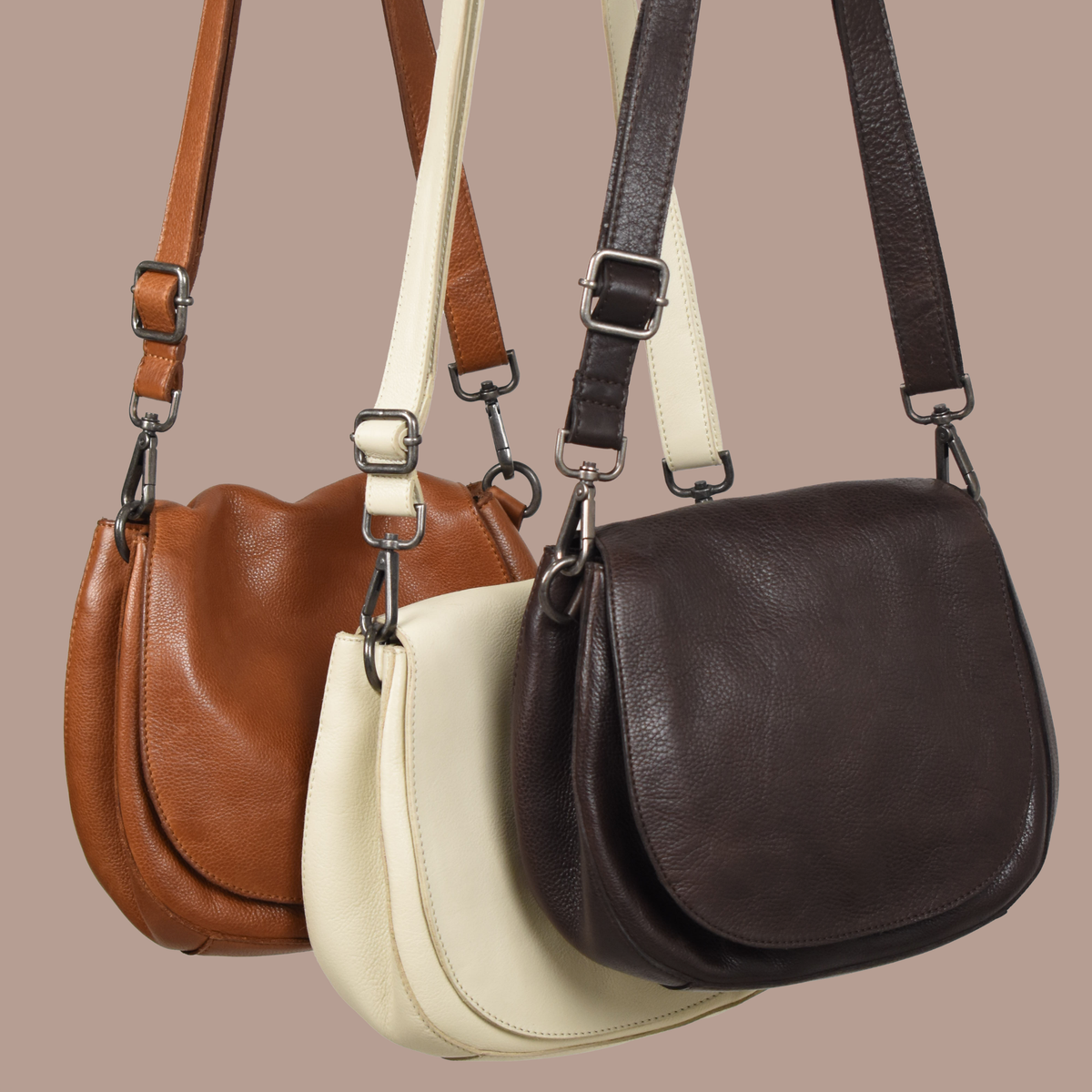 Ridge Stain-Washed Leather Crossbody Bag