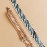Archer Wide Leather Embroidered Shoulder Strap