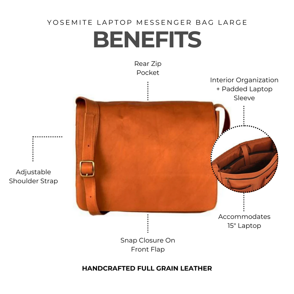 Yosemite Laptop Messenger Bag Large Latico Leathers