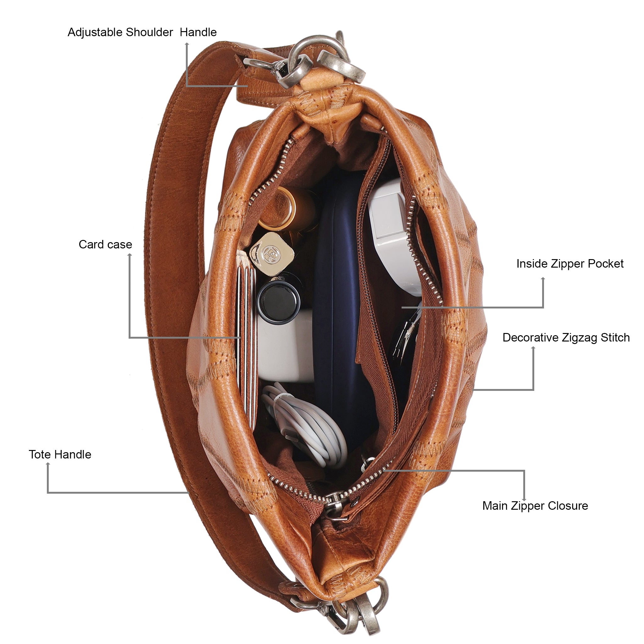 Ivy Diamond-Stitch Leather Crossbody Bag | Free Shipping | Latico