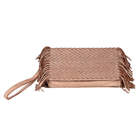 Buy Glory Leather Clutch | Woven Herringbone Design