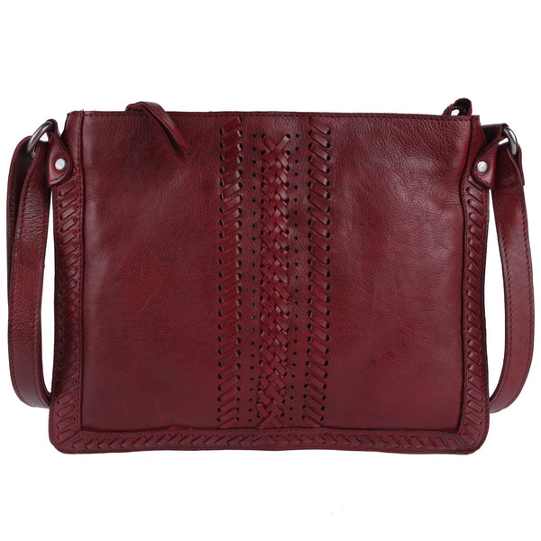 Genuine Leather & Embroidery Tote - Bright Red – Maheejaa